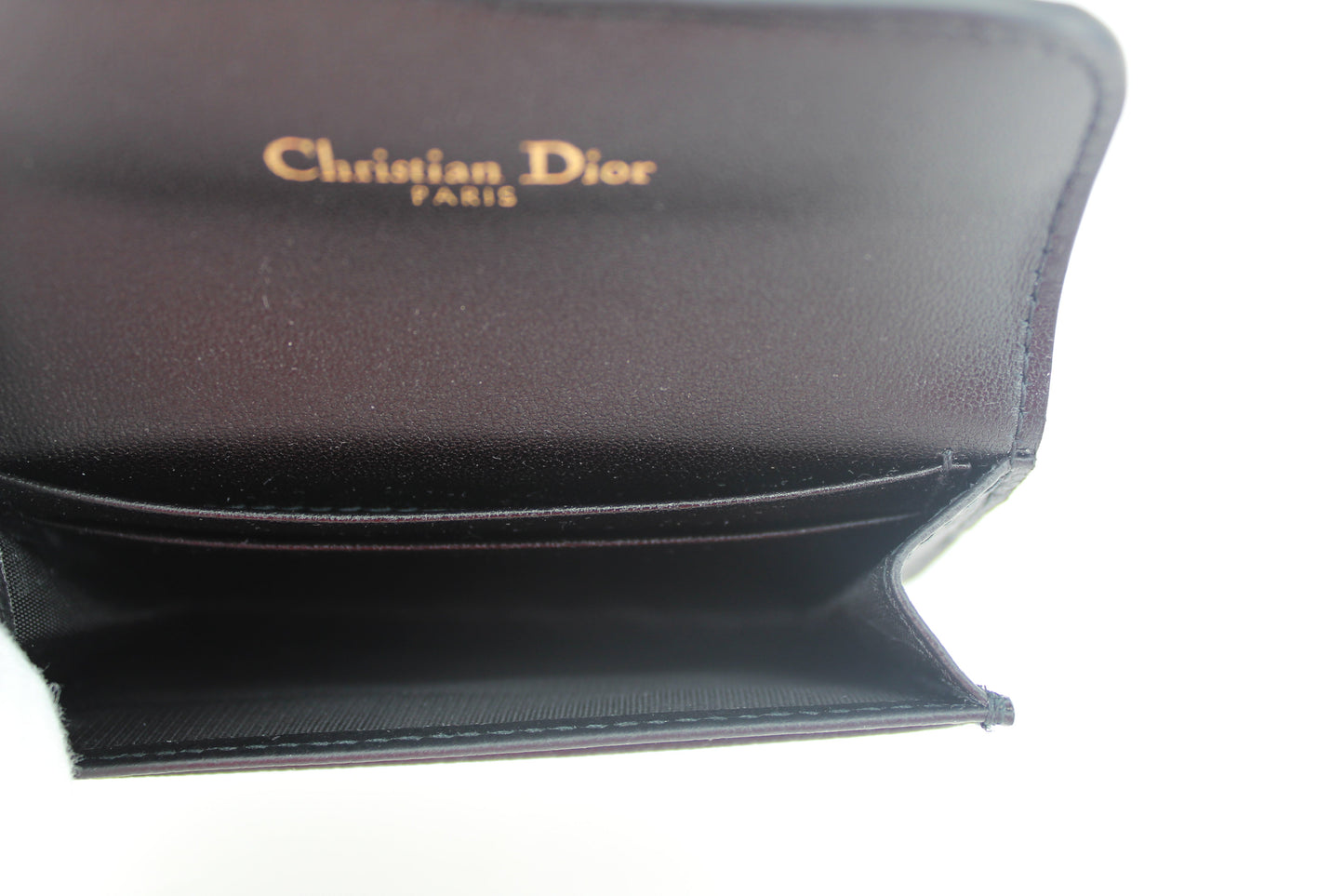 DIOR SADDLE FLAP CARD HOLDER BLACK