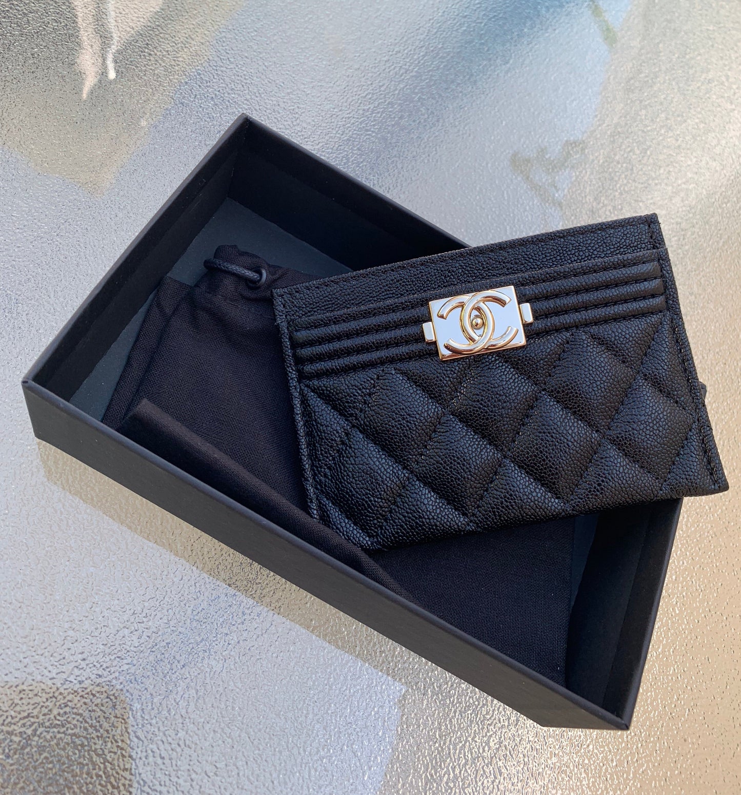 Chanel Black card holder