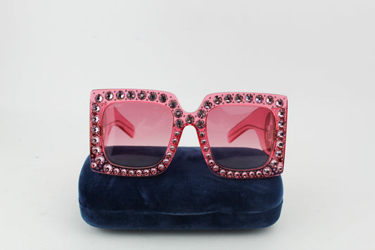 Gucci Acetate Crystal Square Sunglasses