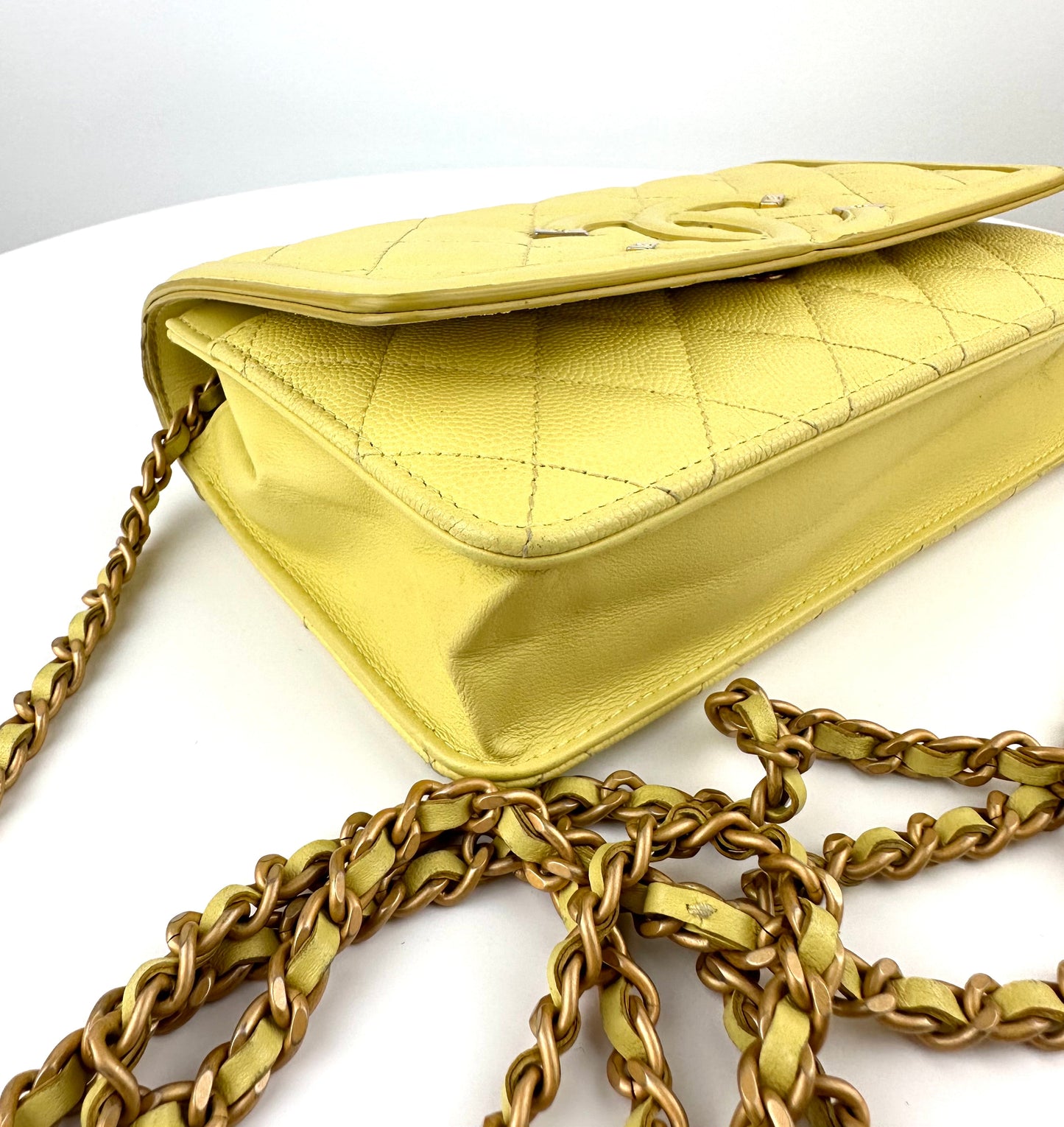 Chanel Wallet on Chain in Yellow