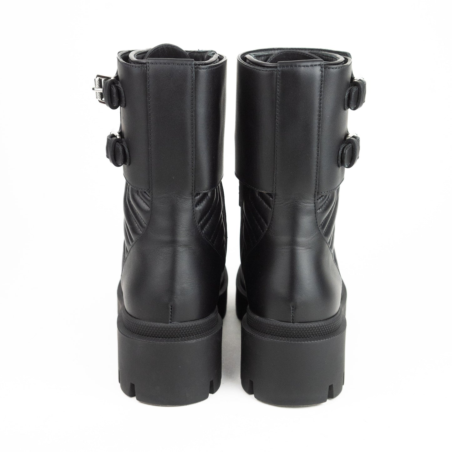 Gucci GG Nappa France Matelasse Platform Combat Boots