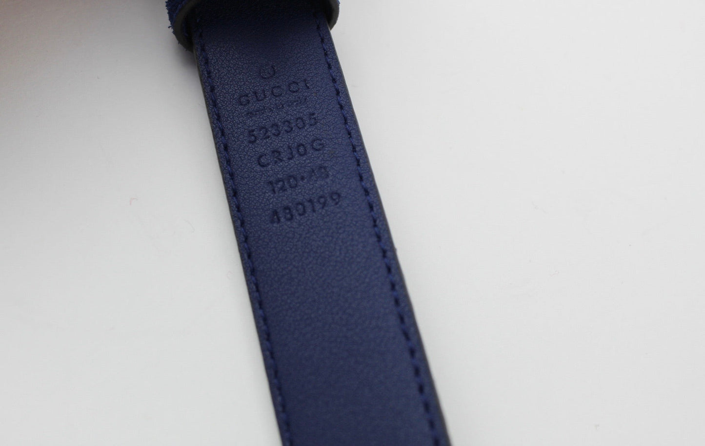 Gucci Blue Suede G Belt