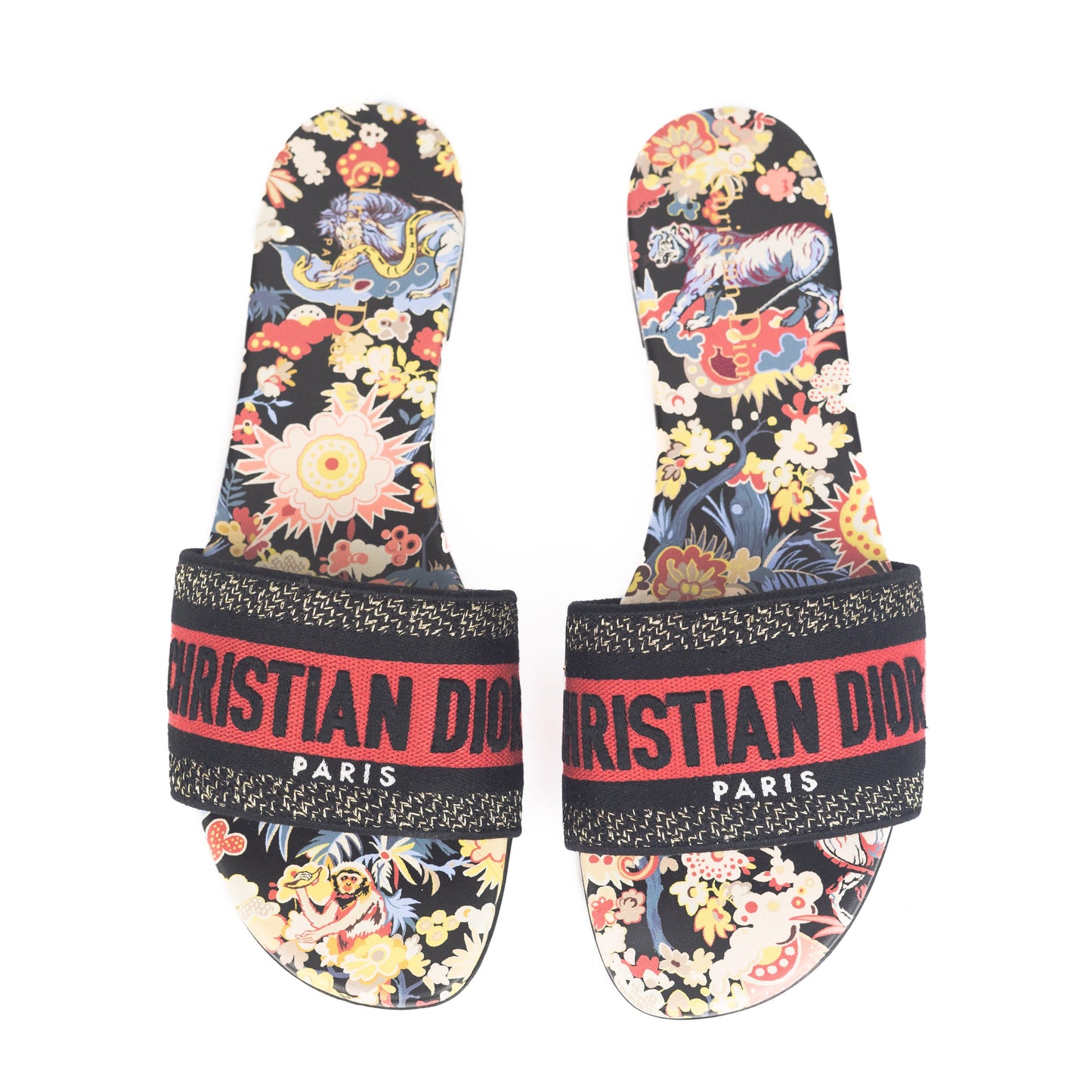 Dior Black Multicolor Embroidered Cotton with Toile de Jouy Pop Motif