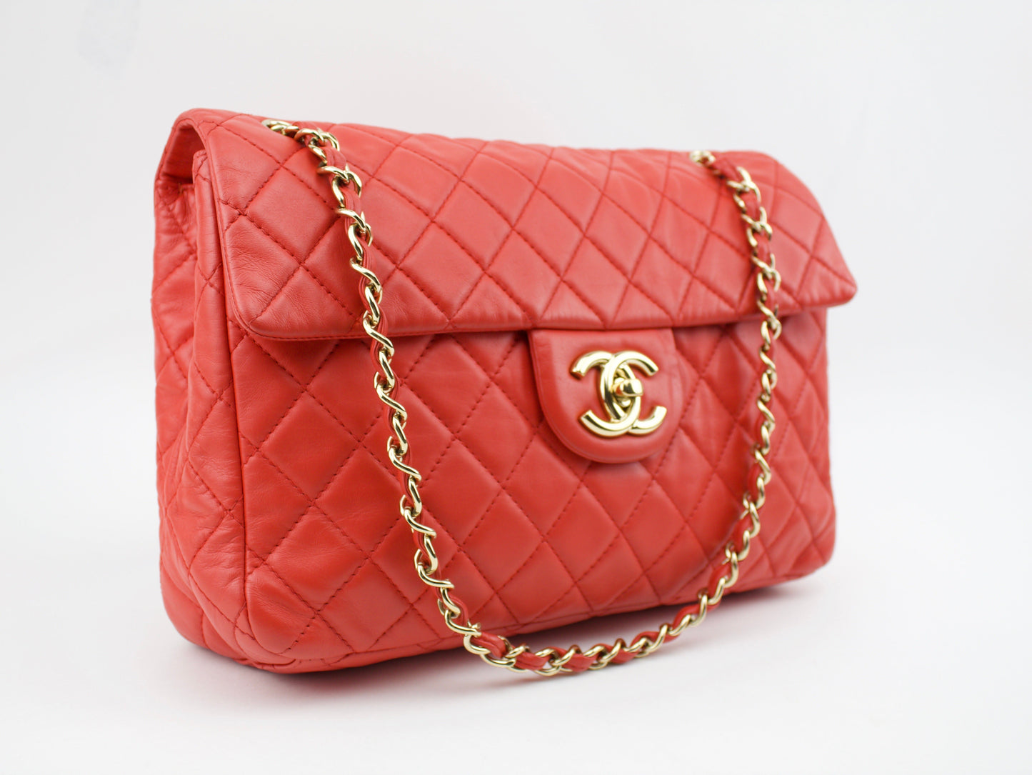 CHANEL WASHED LAMBSKIN QUILTED XL MAXI FLAP BAG
