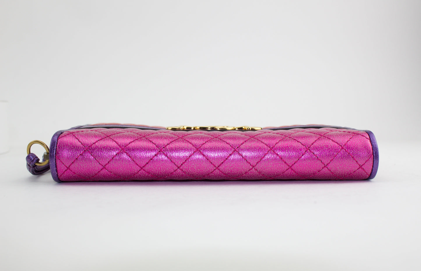 GUCCI LAMINATED  ZIP AROUND WALLET
