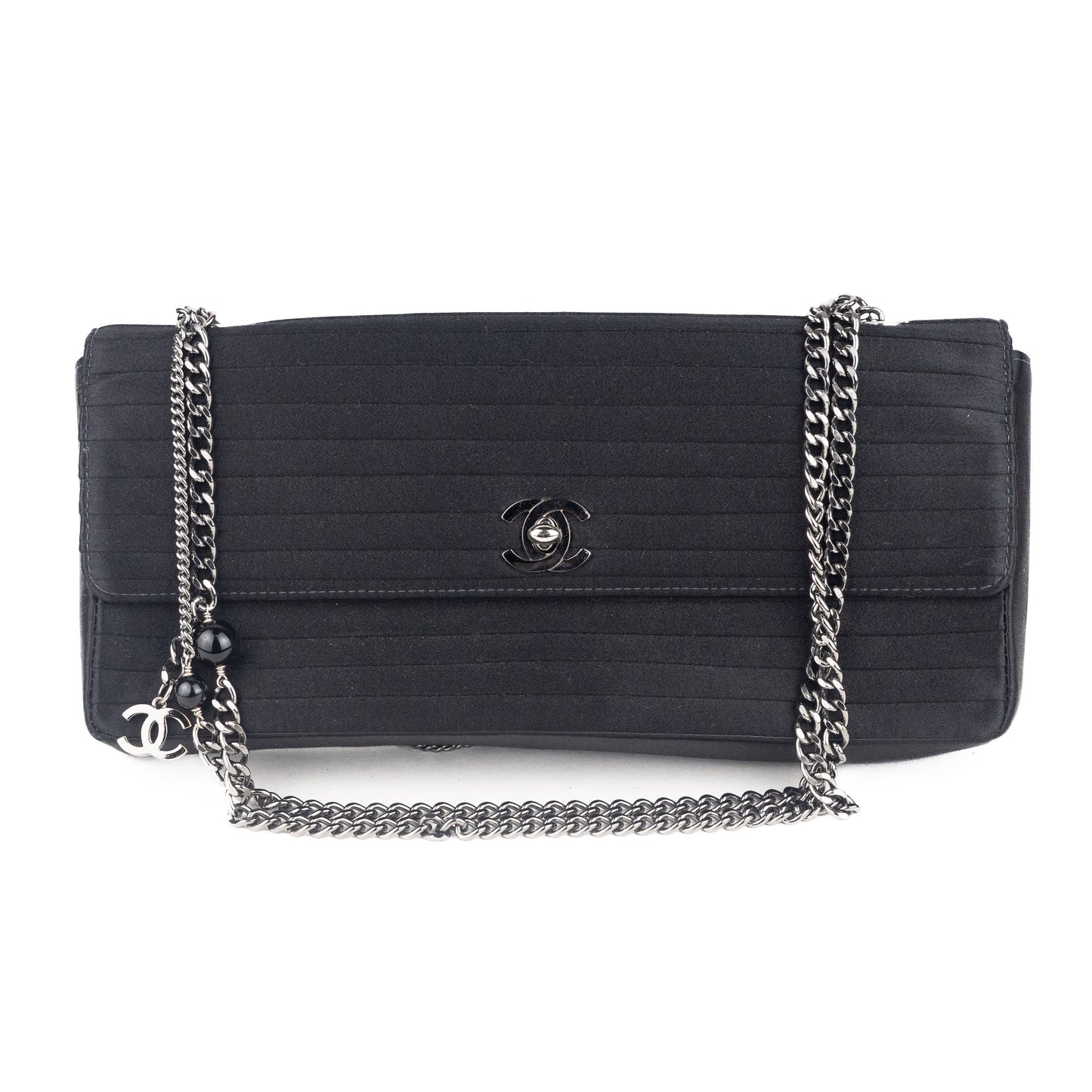 Chanel Black Satin East West Bag
