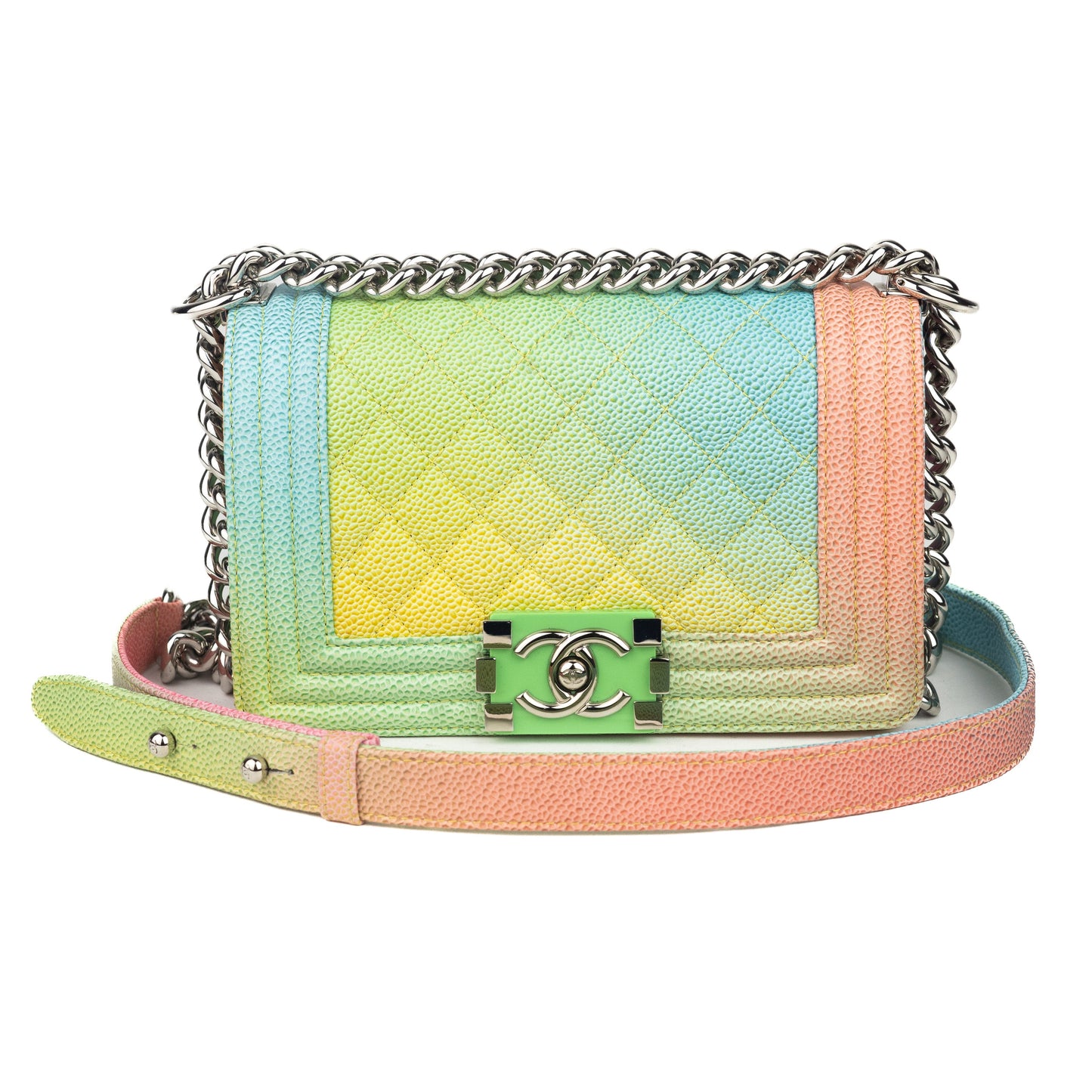 Chanel Caviar Quilted Rainbow Small Cuba Boy bag