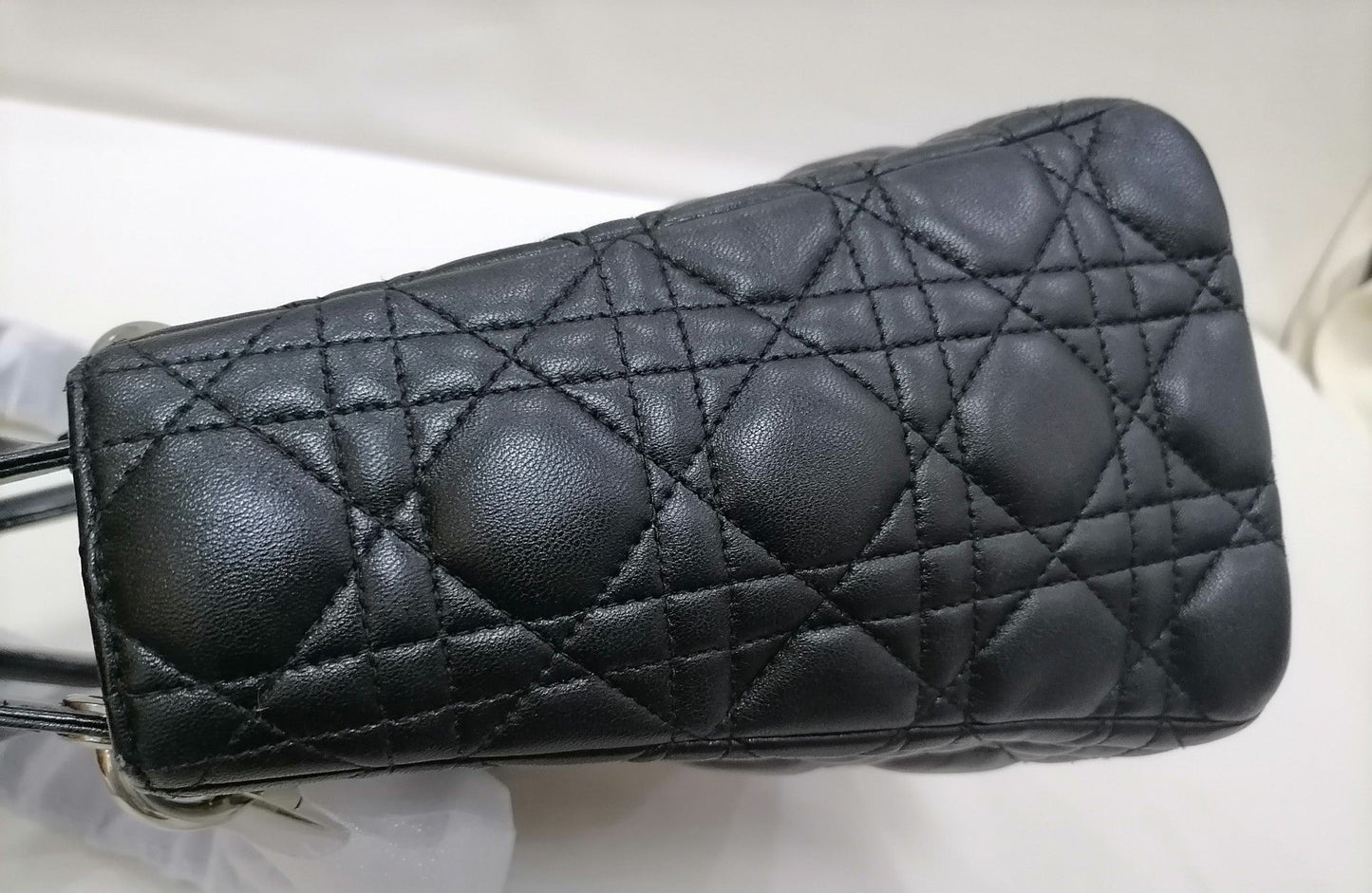 Lady Dior Medium Black Cannage Lambskin Leather