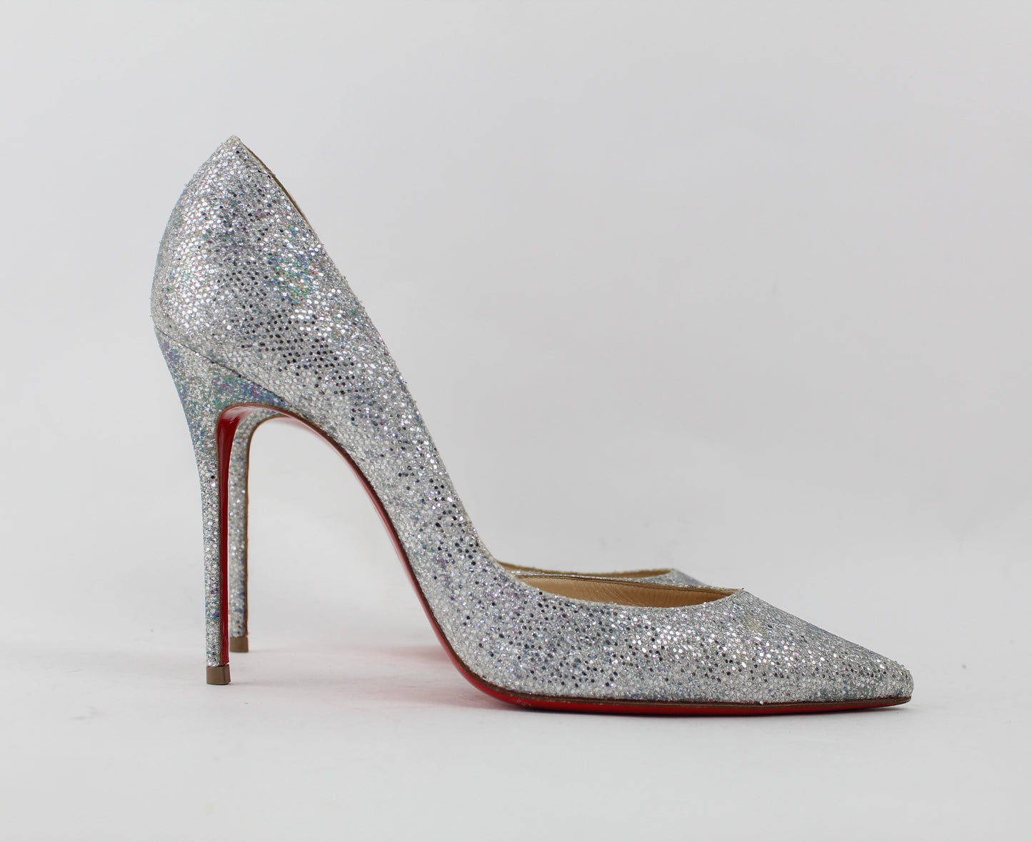 CHRISTIAN LOUBOUTIN IRIZA HALF D'ORSAY GLITTER PUMP SIZE 39