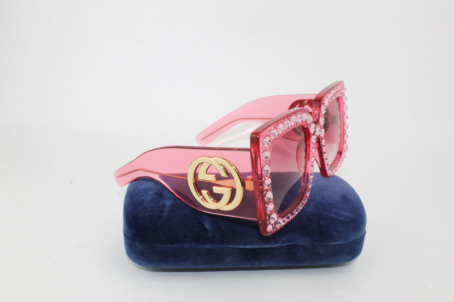 Gucci Acetate Crystal Square Sunglasses