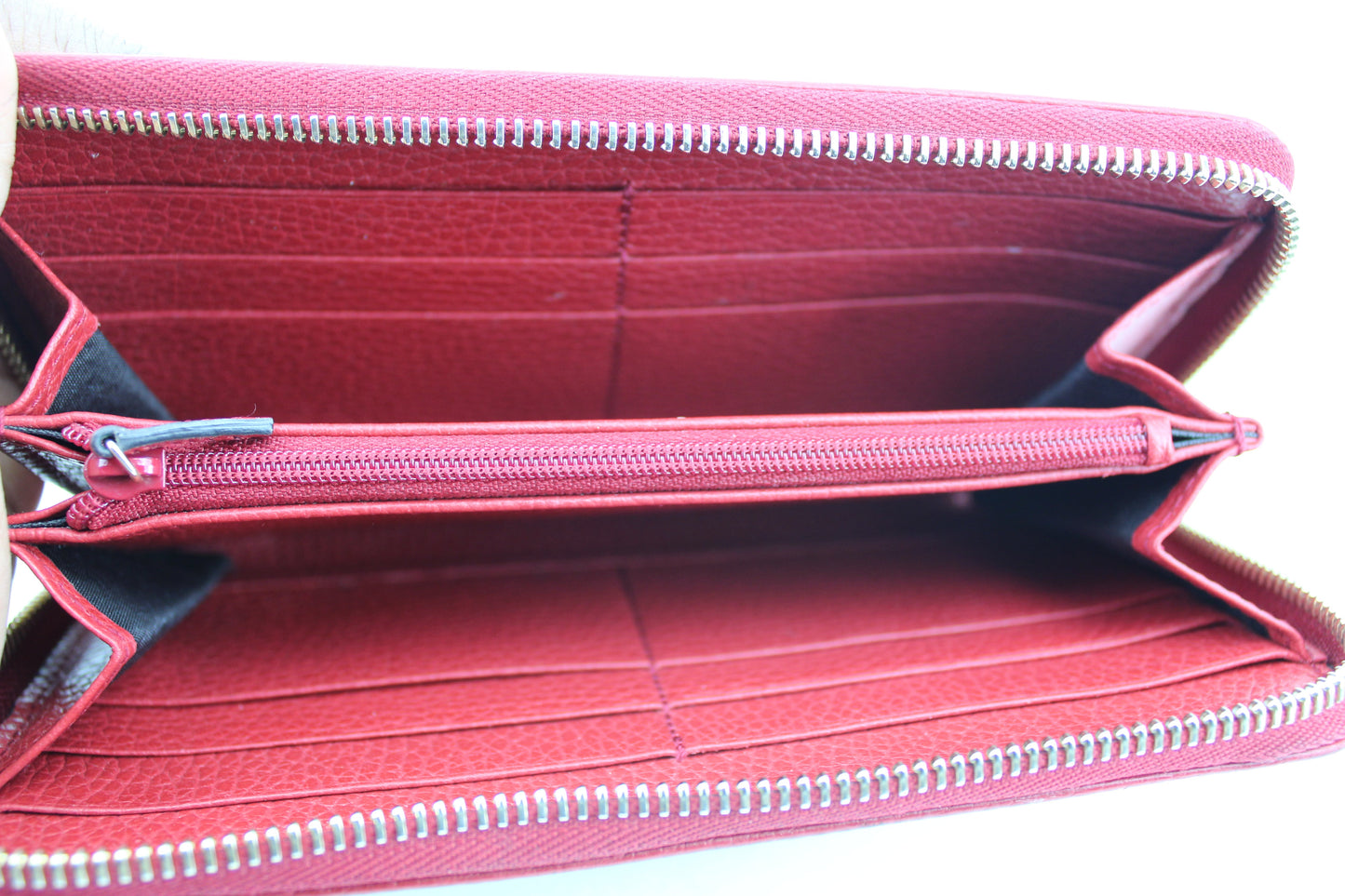GUCCI CANVAS ZIP WALLET ORANGE