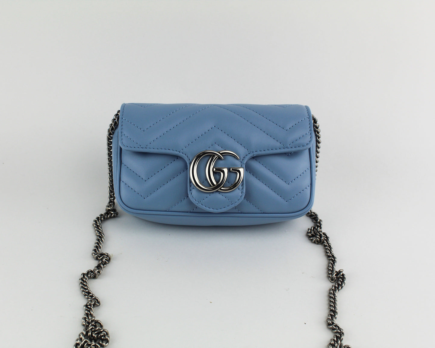 Gucci GG Marmont Leather super mini bag in blue