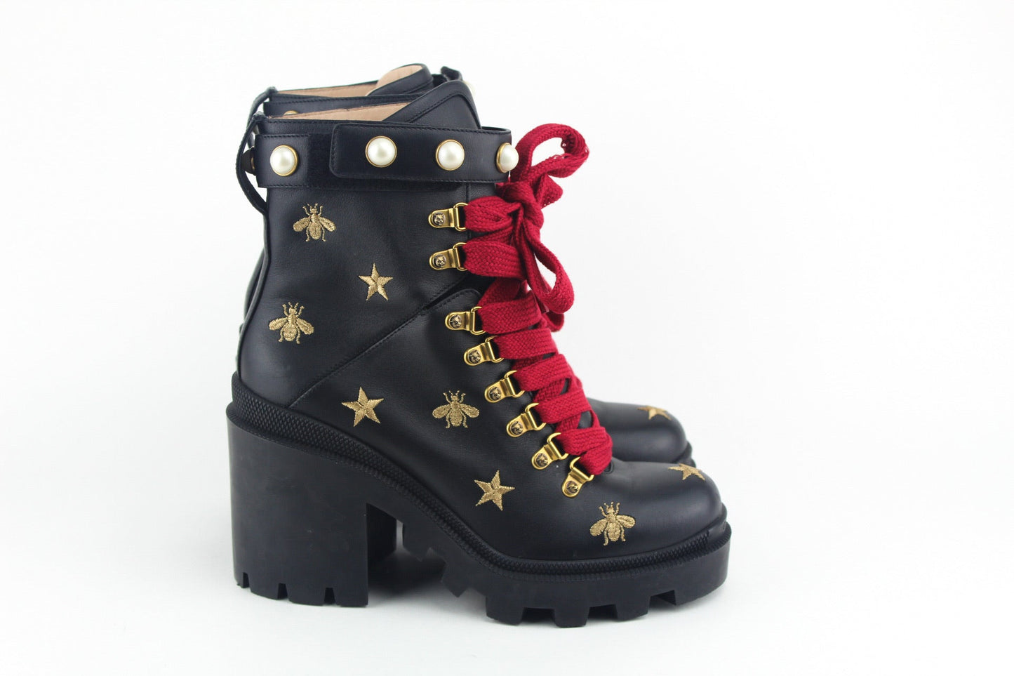 GUCCI BLACK LEATHER ANKLE BOOTS