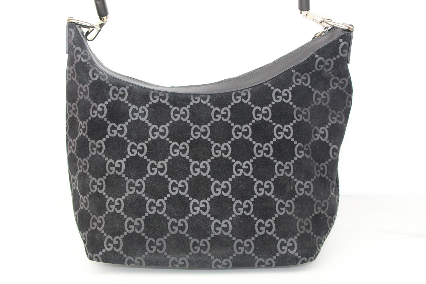 Gucci Bamboo GG Suede shoulder bag