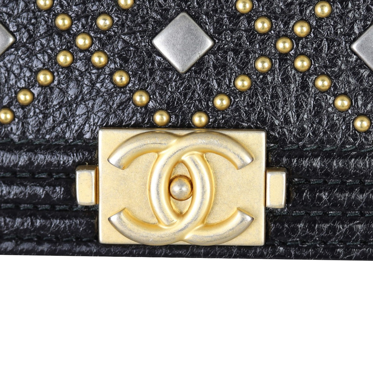 Chanel Boy Wallet on Chain | Black Grained Calfskin