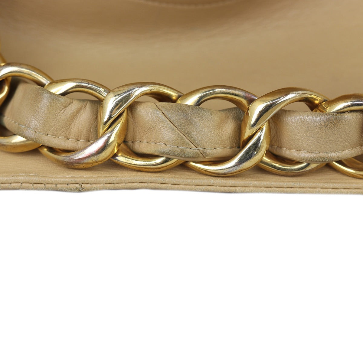 Chanel Vintage CC Jumbo XL Chain Shoulder Bag | Beige