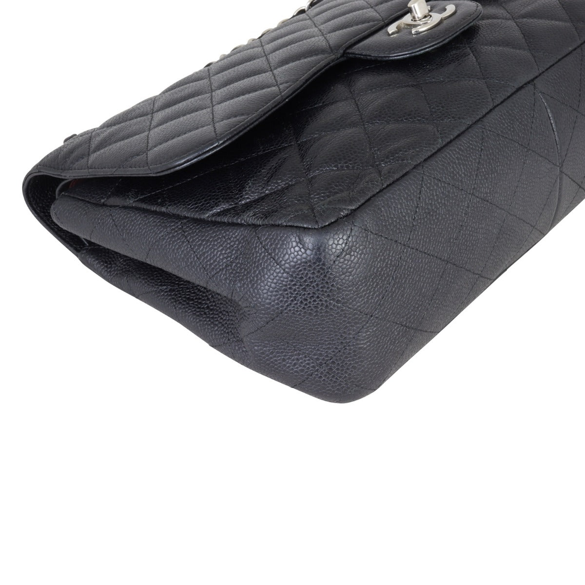Chanel Classic Double Flap Jumbo | Black Lambskin Silver Hardware
