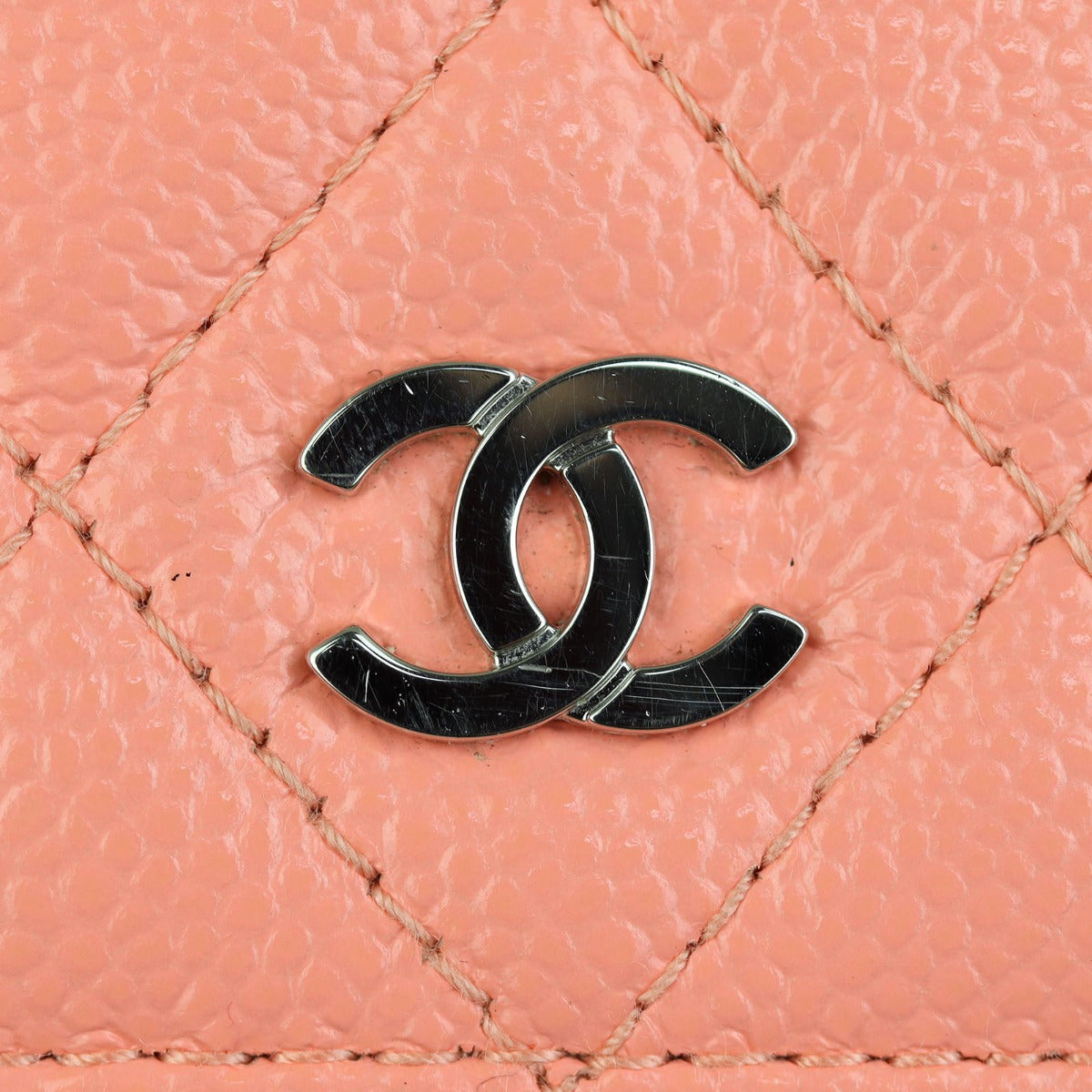 Chanel Mini Wallet on Chain | Bright Coral Pink