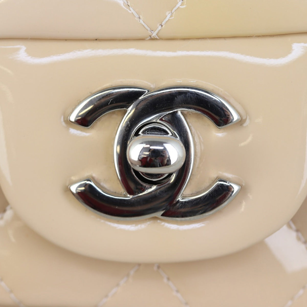 Chanel Classic Flap Mini Square Patent | Beige