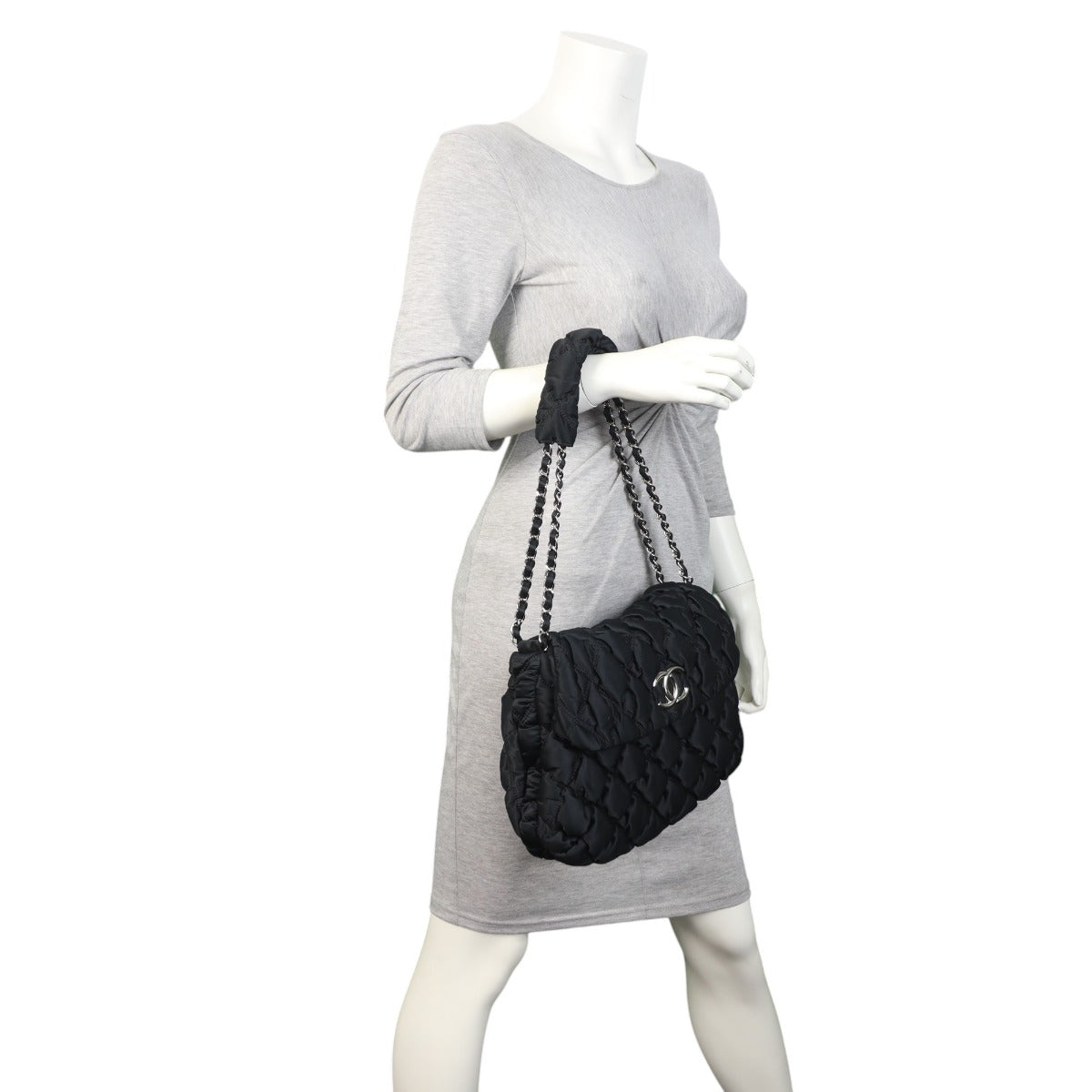 Chanel Bubble Quilt Nylon Flap Bag