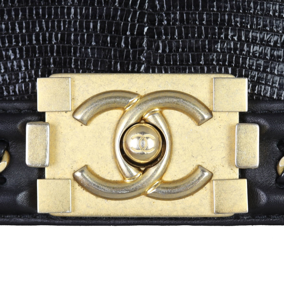 Chanel Boy Top Handle Bag Small Lizard