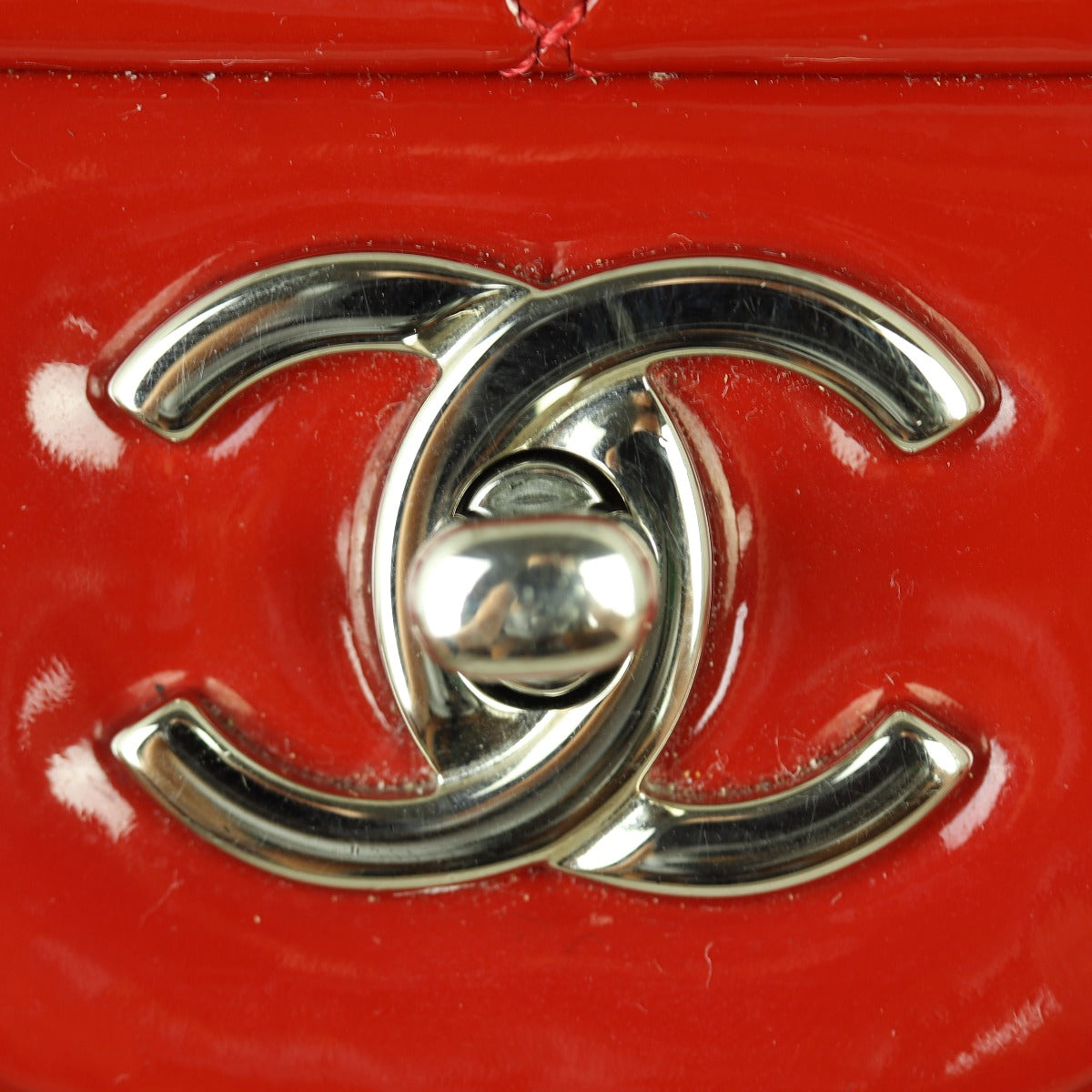 Chanel Classic Double Flap Jumbo Patent | Red Silver Hardware