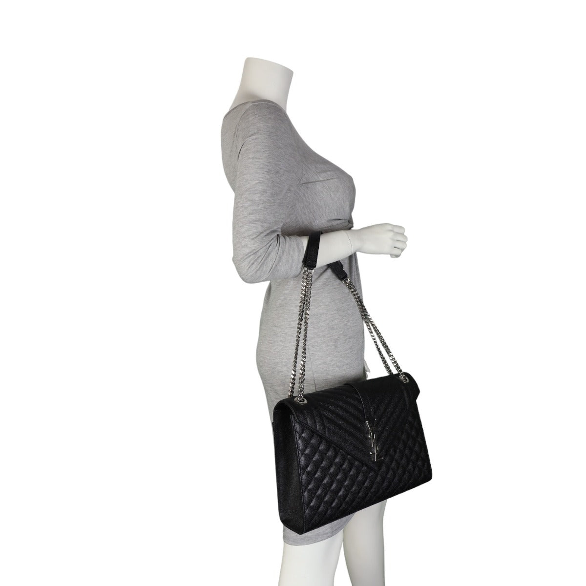 Saint Laurent Monogram Mix Matelasse Envelope Chain Bag Large