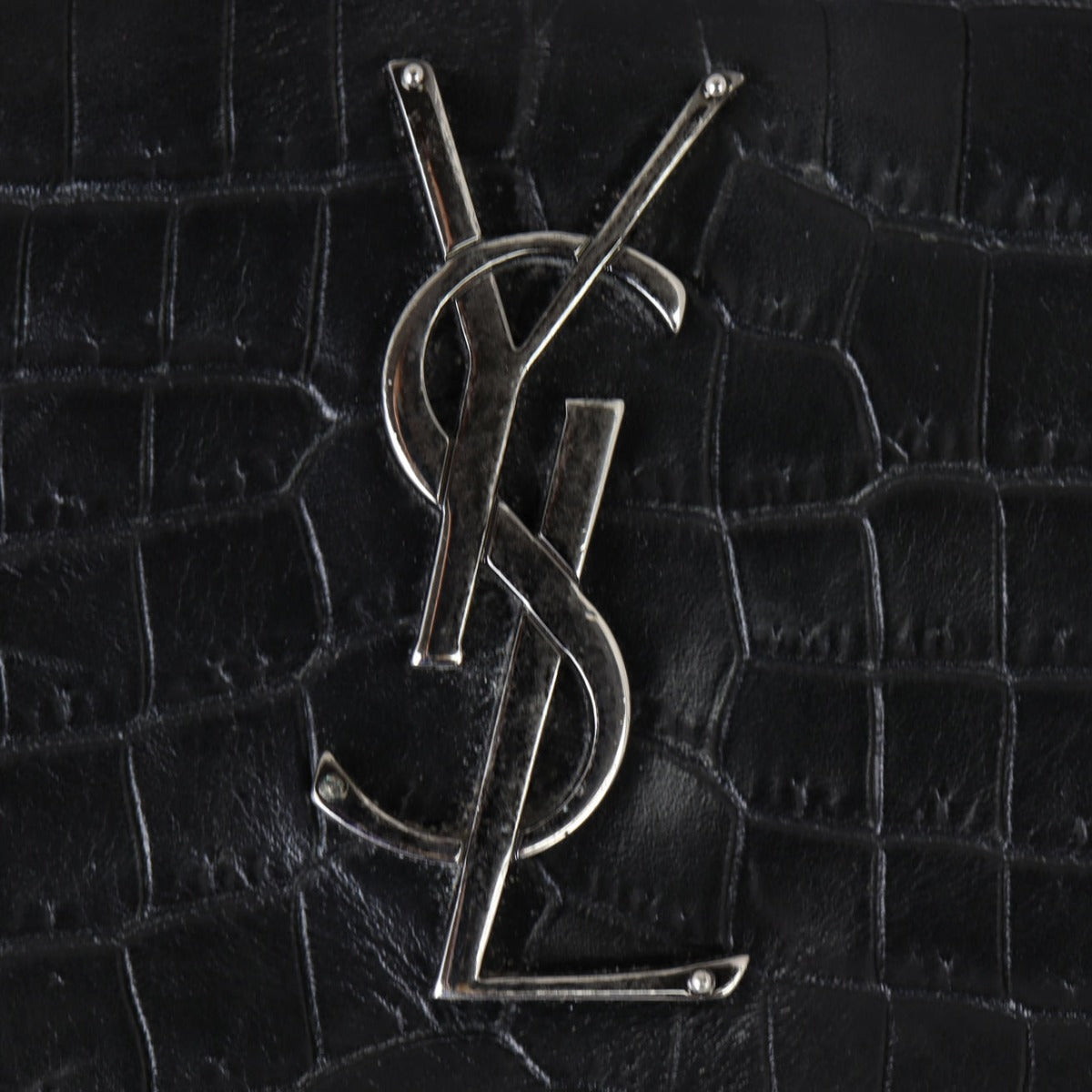 Saint Laurent West Hollywood Medium Croc-Embossed
