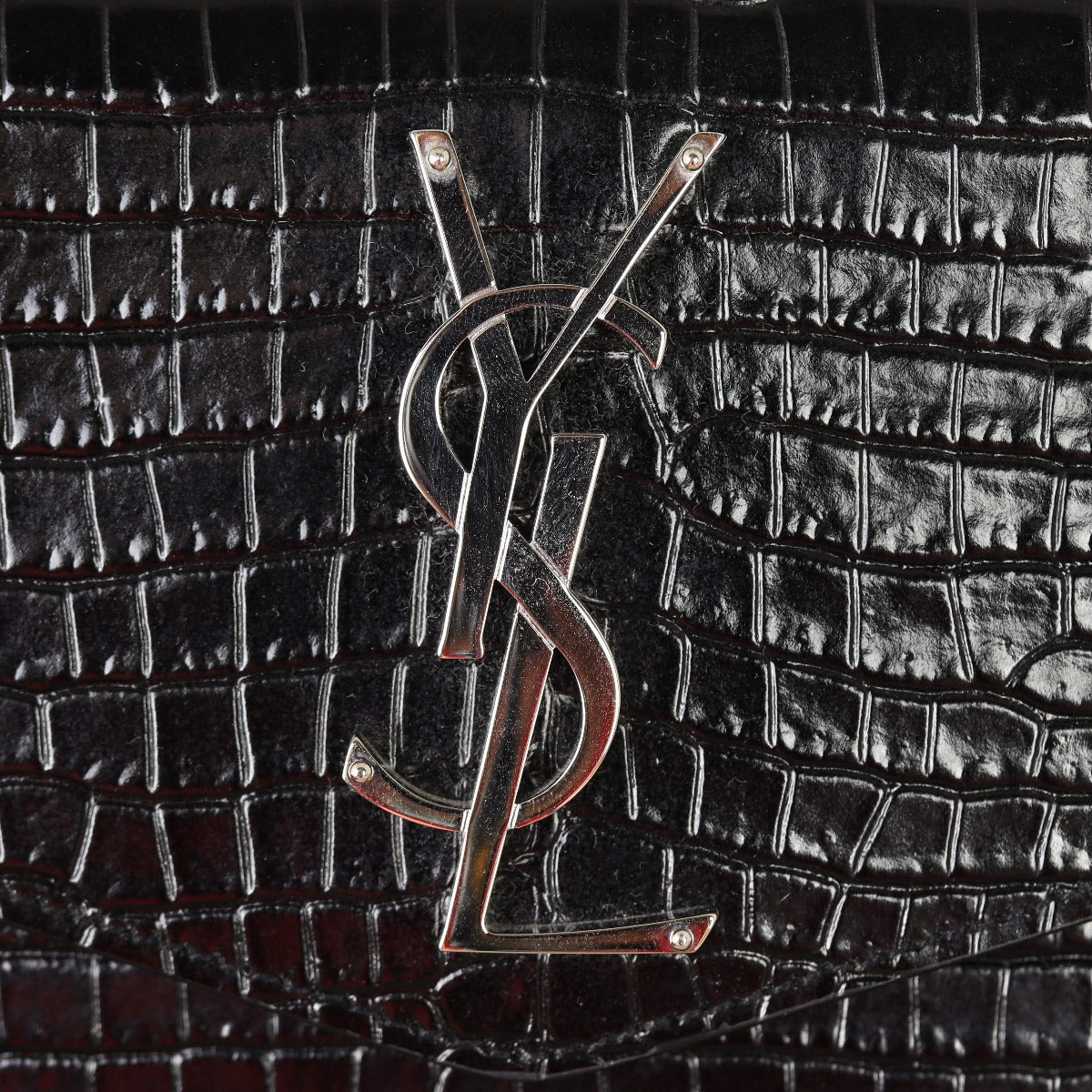 Saint Laurent Uptown Pouch Croc-Embossed