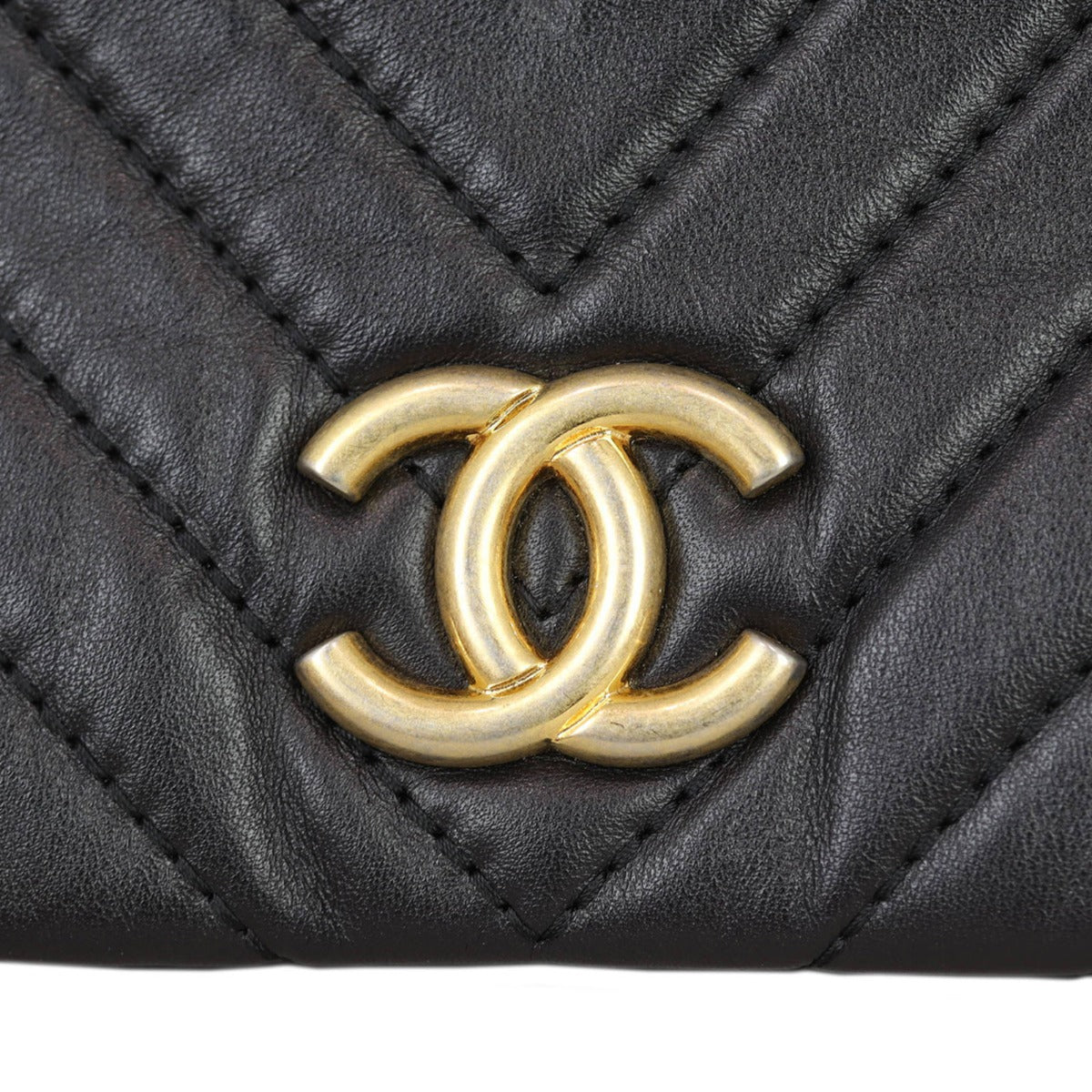 Chanel Chevron Fold Over Clutch