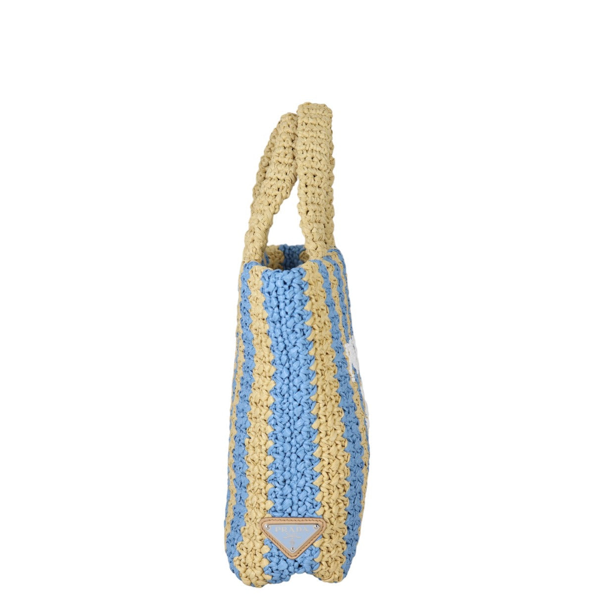 Prada Raffia Logo Tote Small