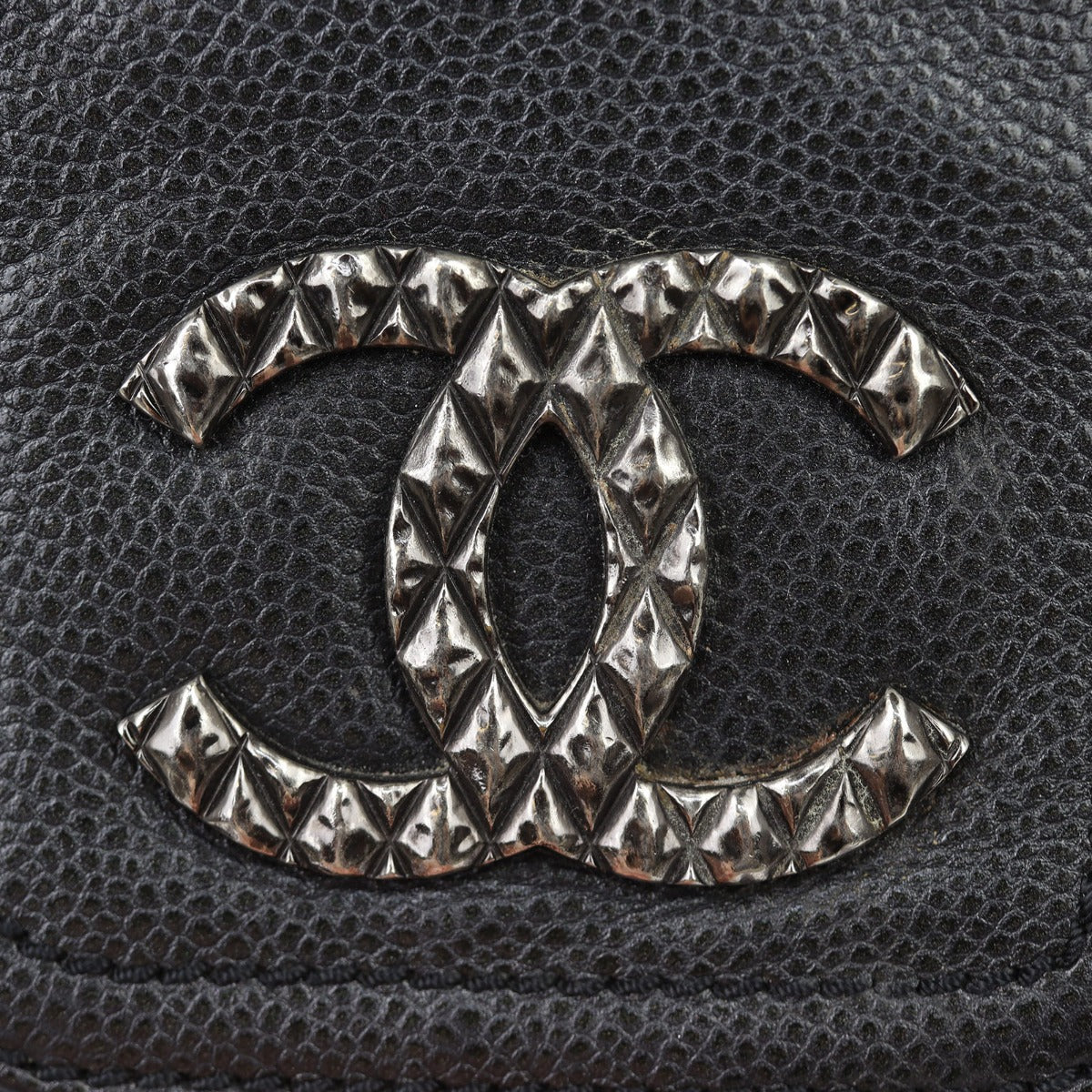 Chanel Glazed Caviar Flap Hobo Bag