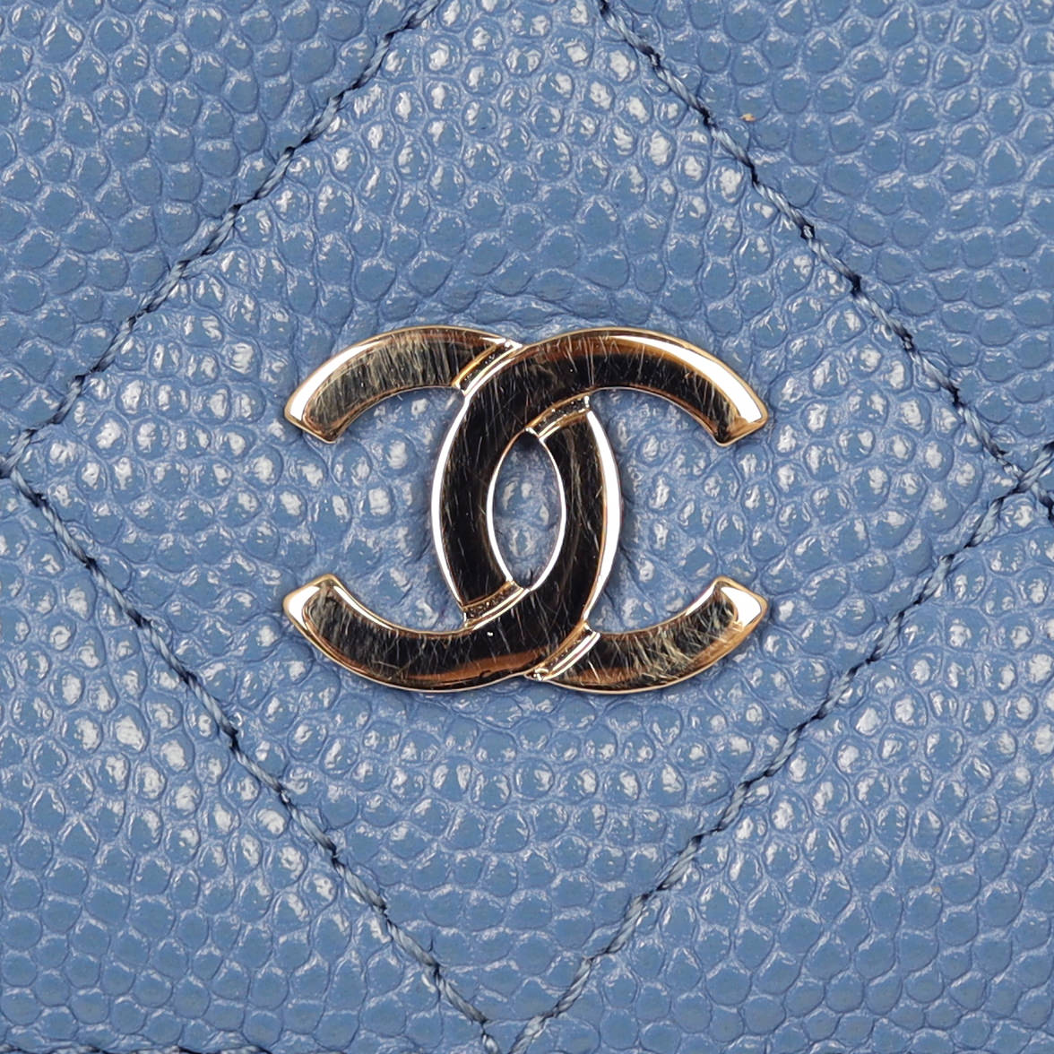Chanel Classic Wallet on Chain |  Blue Diamond