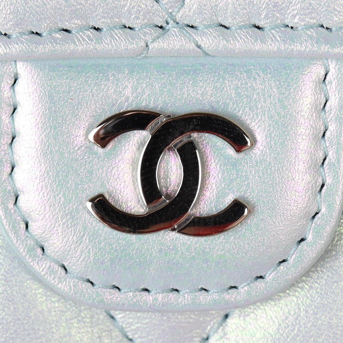 Chanel Classic Flap Wallet | White Metal
