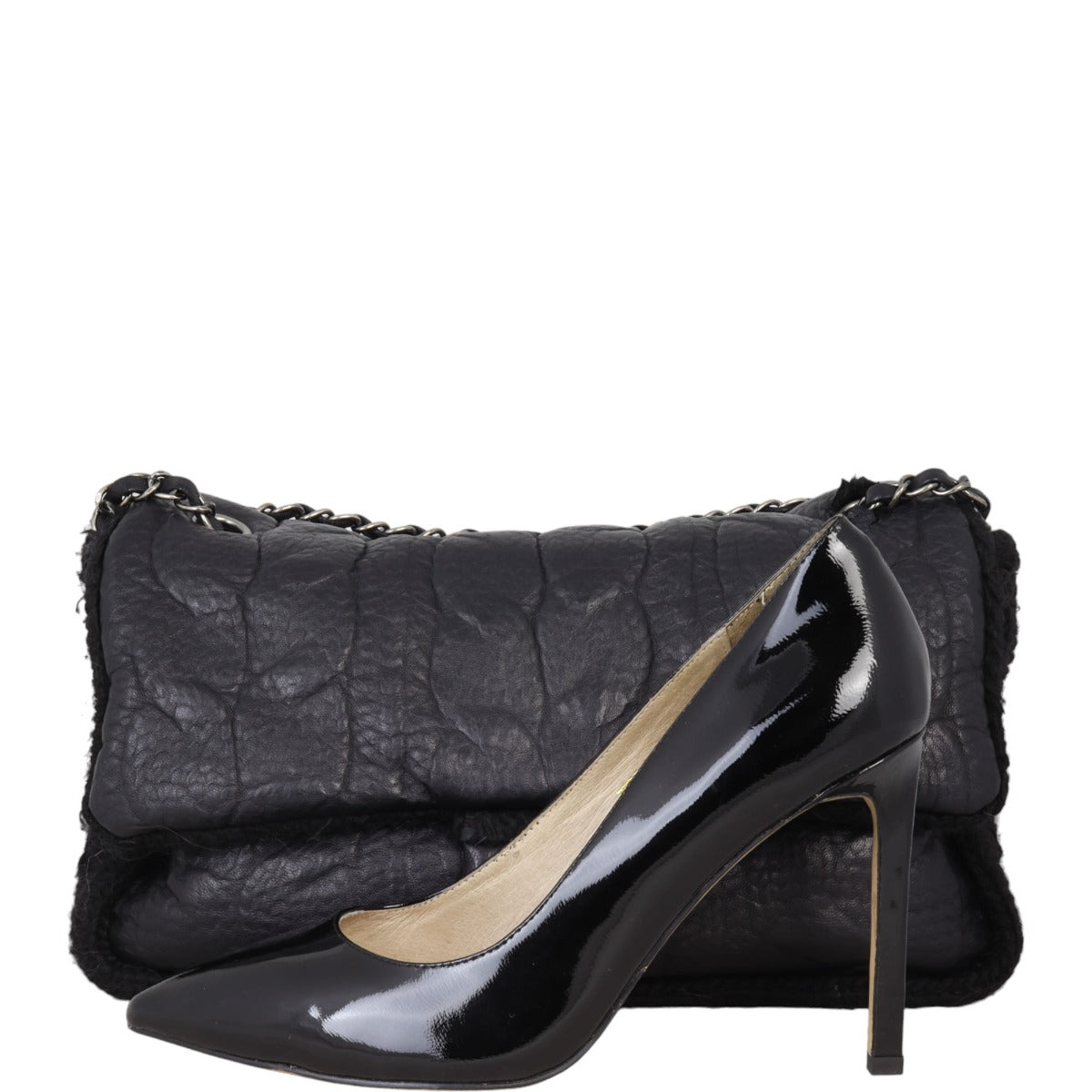 Chanel Chic Knit Flap Bag Wool