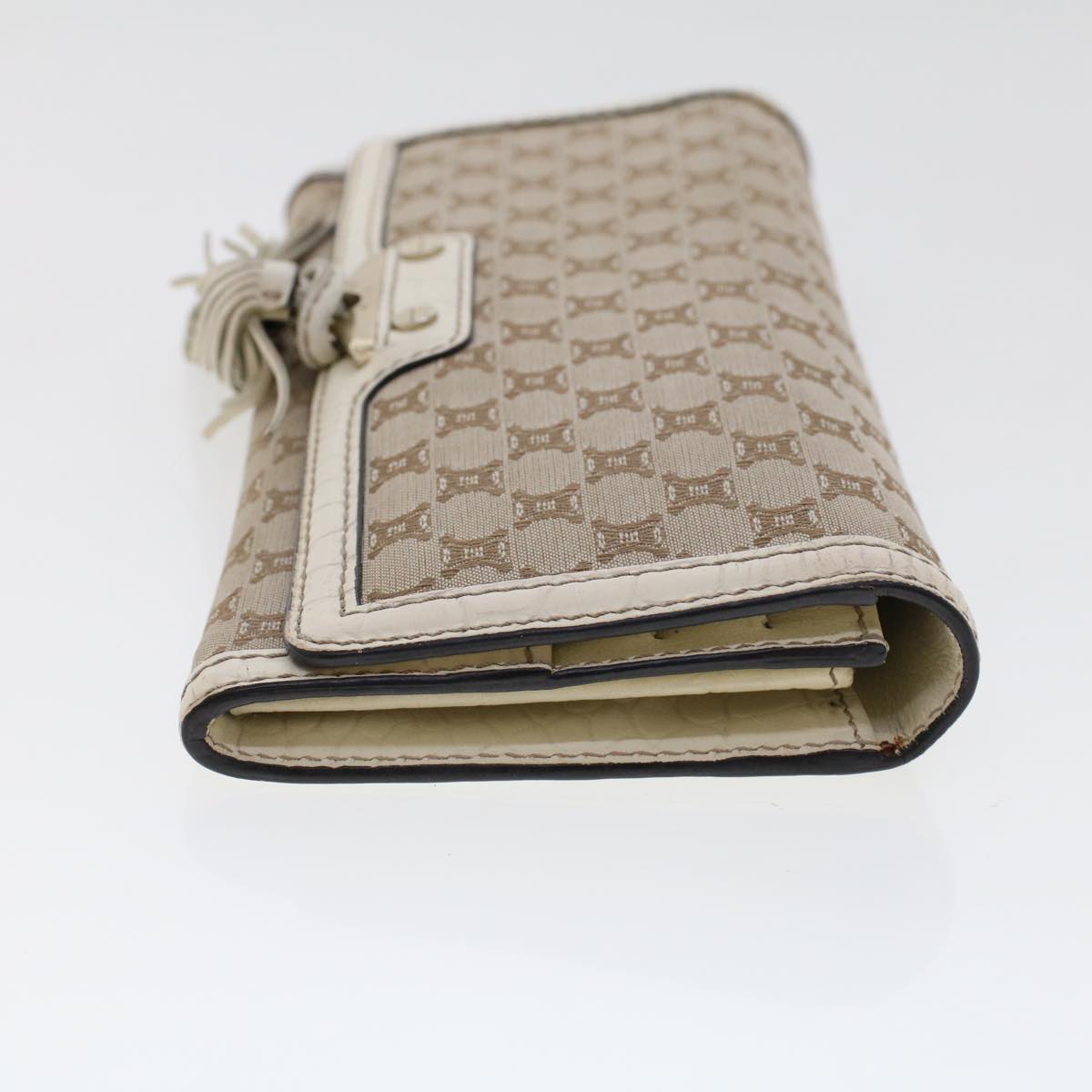 Luxury CELINE Macadam Canvas Long Wallet Leather Beige  kk176