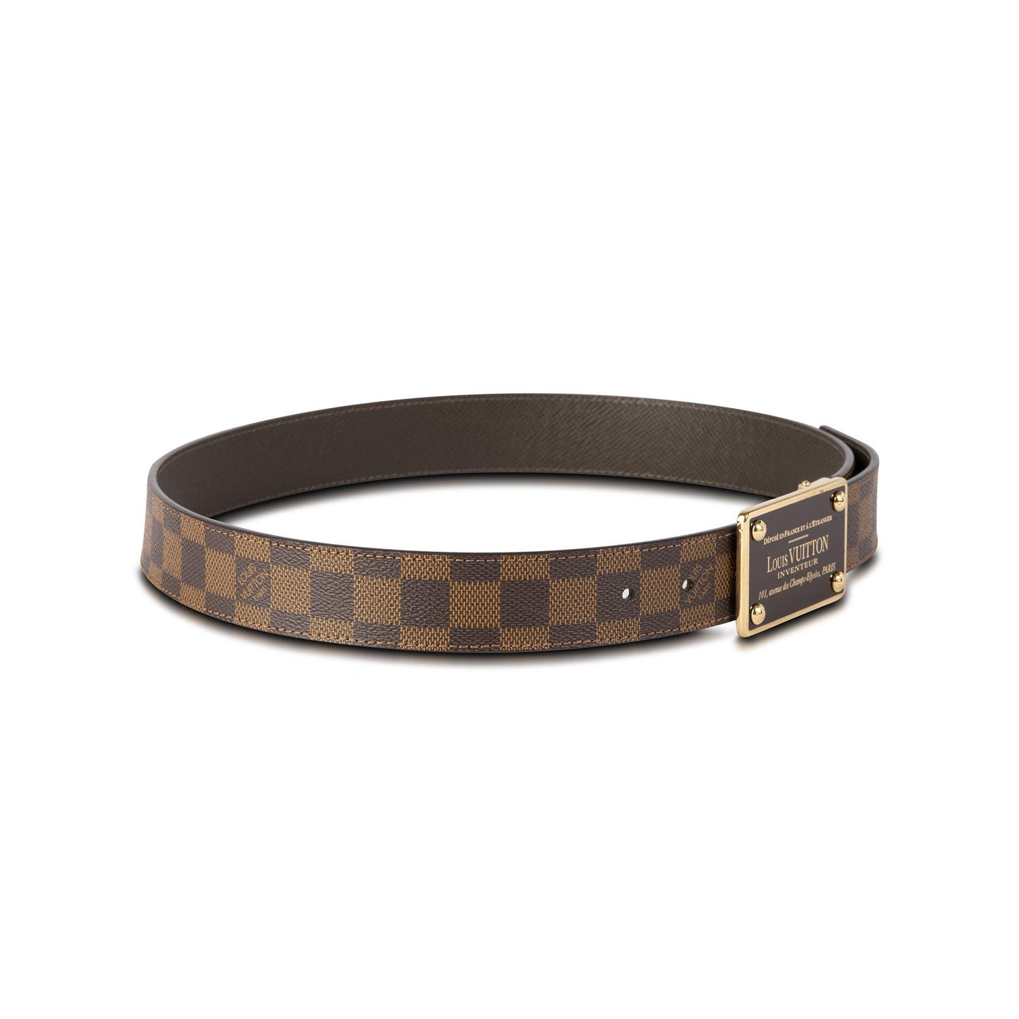 Louis Vuitton Damier Ebene Inventeur Reversible Belt