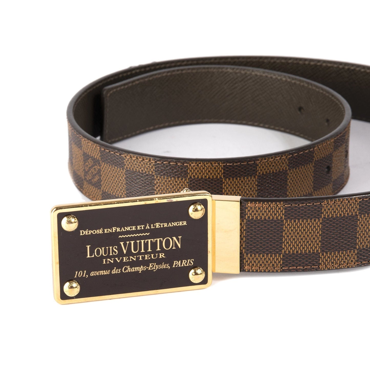 Louis Vuitton Damier Ebene Inventeur Reversible Belt