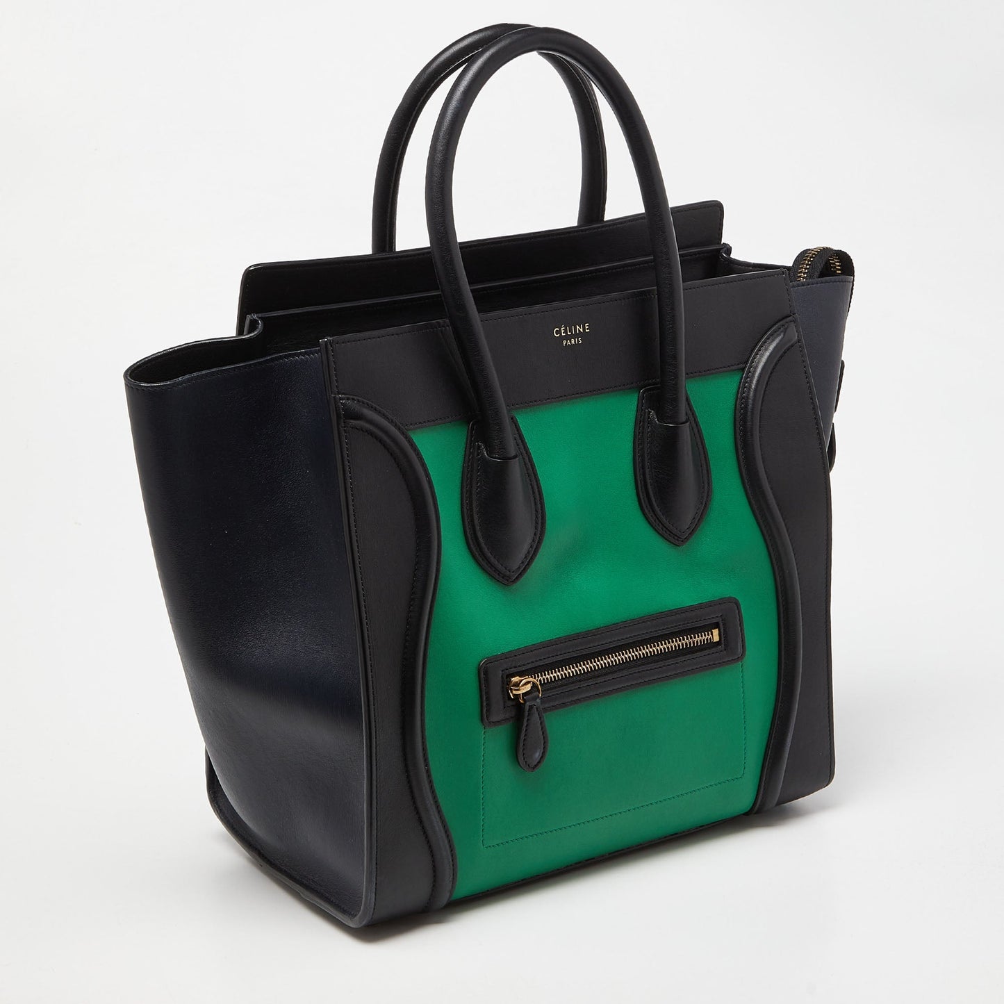 Luxury CELINE Tricolor Leather Mini Luggage Tote