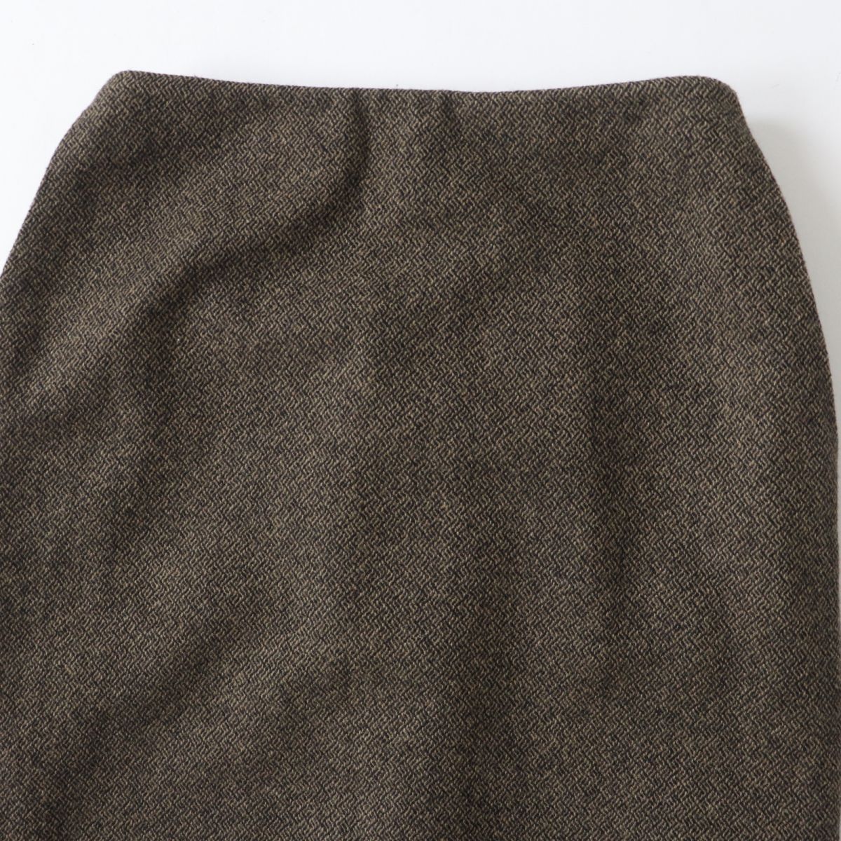 HERMES skirt Outer: 85% wool, Outer: 15% cashmere, Lining: 100% silk Brown x Black type Women 34
