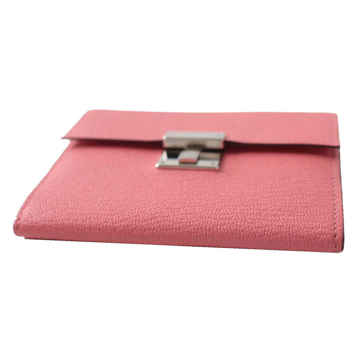 HERMES name card holder Main: Chevre Rose Extreme x Silver Metal Women