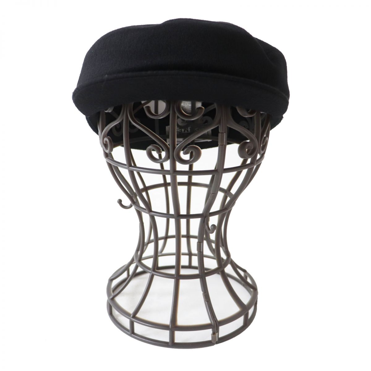 HERMES Casquette Outer: 100% cashmere, Lining: 65% rayon, Lining: 35% silk, Part: 56% cotton, Part: 44% rayon, Inner decoration: 100% polyester Black x Silver Metal Women 57