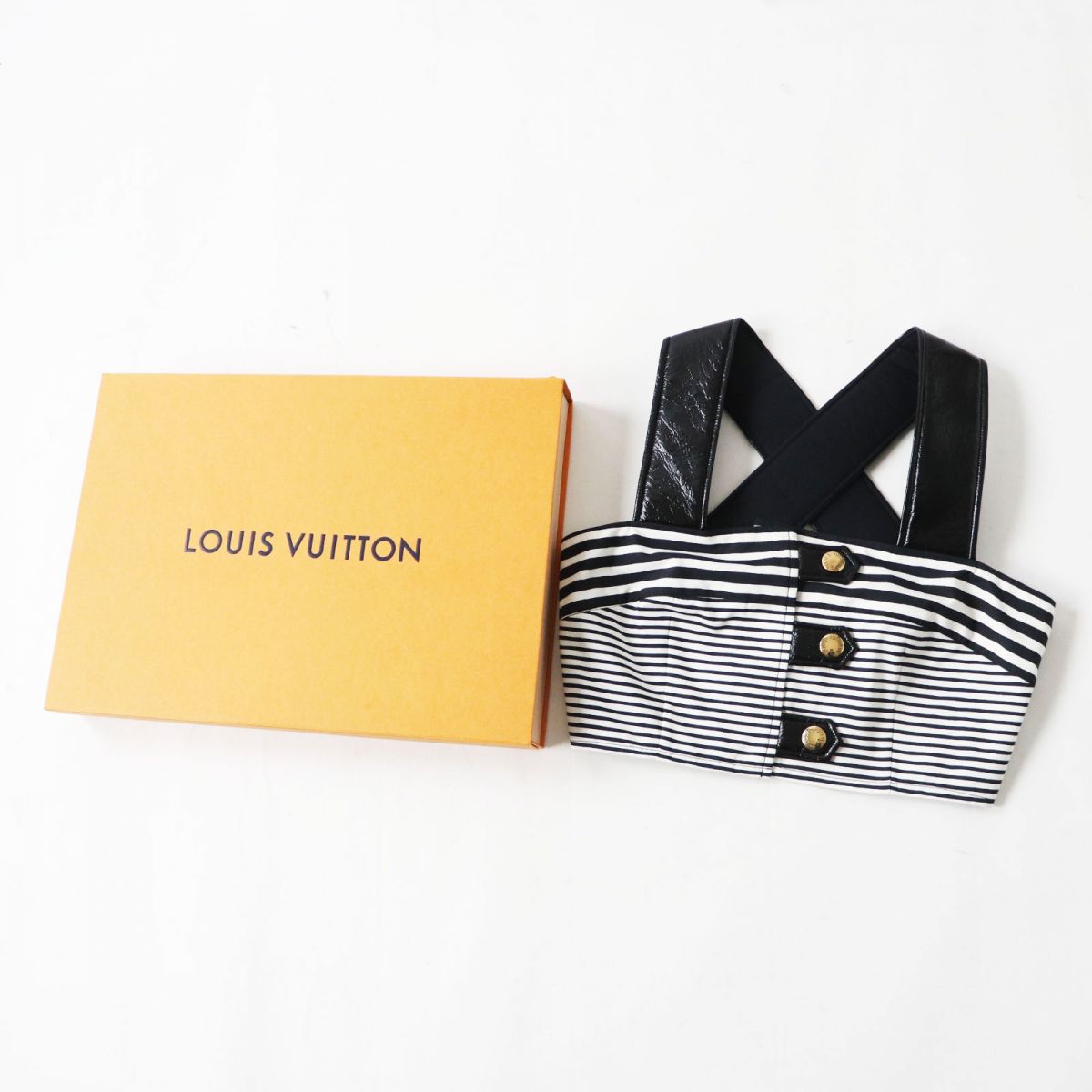LOUIS VUITTON Tank top Image reference Black x White (Border Pattern) Women 34