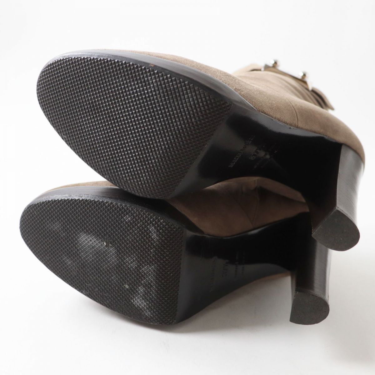HERMES boots Main: Suede leather Mocha type x Silver Metal Women 37.5