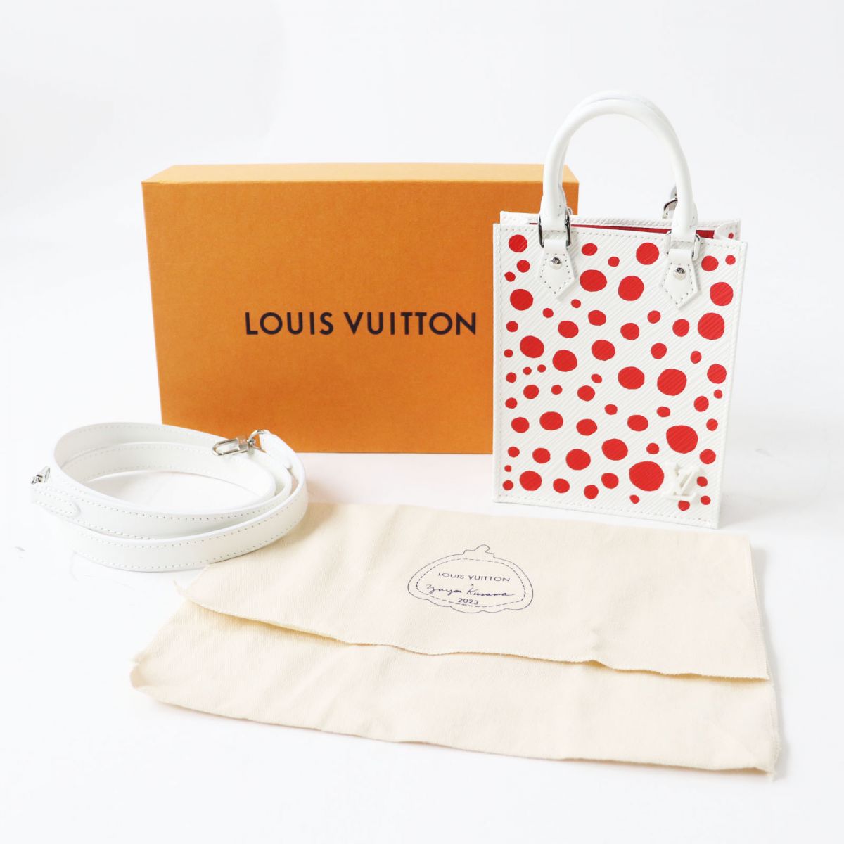 LOUIS VUITTON Handbag M81986 leather Red Sac Plat 2-Way Handbag Infinity Dot Petite