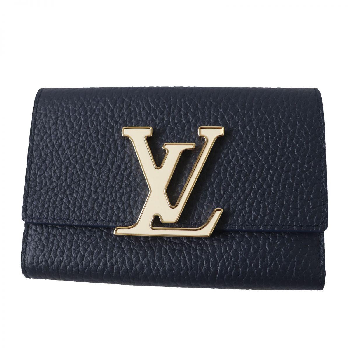 LOUIS VUITTON Tri-fold wallet leather Marine