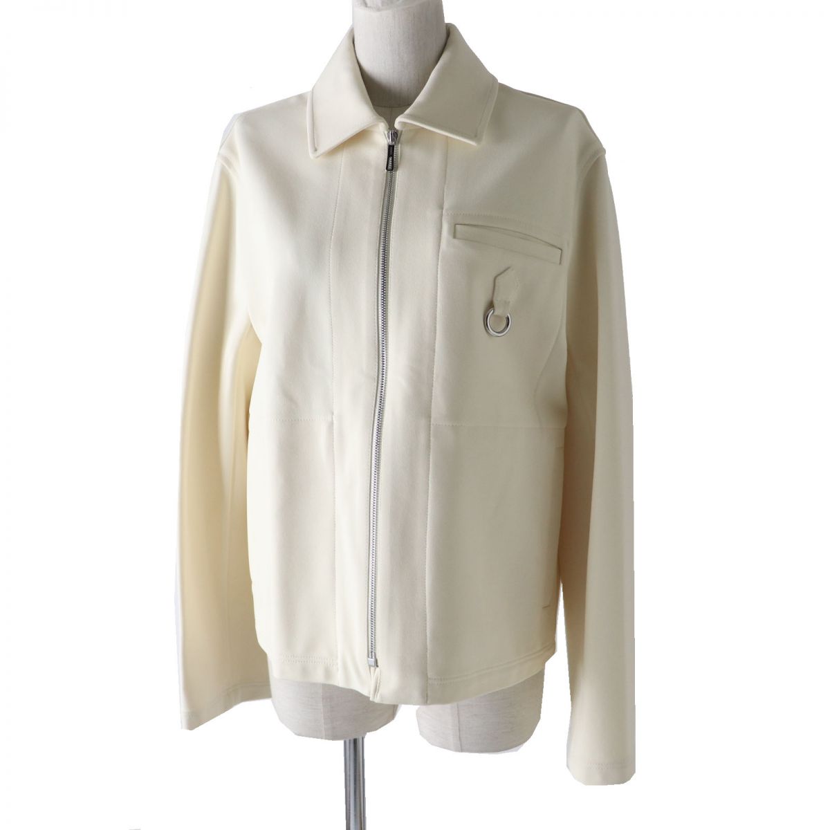 HERMES Jacket Main: 93% rayon, Main: 7% polyurethane, Lining: 65% rayon, Lining: 35% silk Ivory Women 36