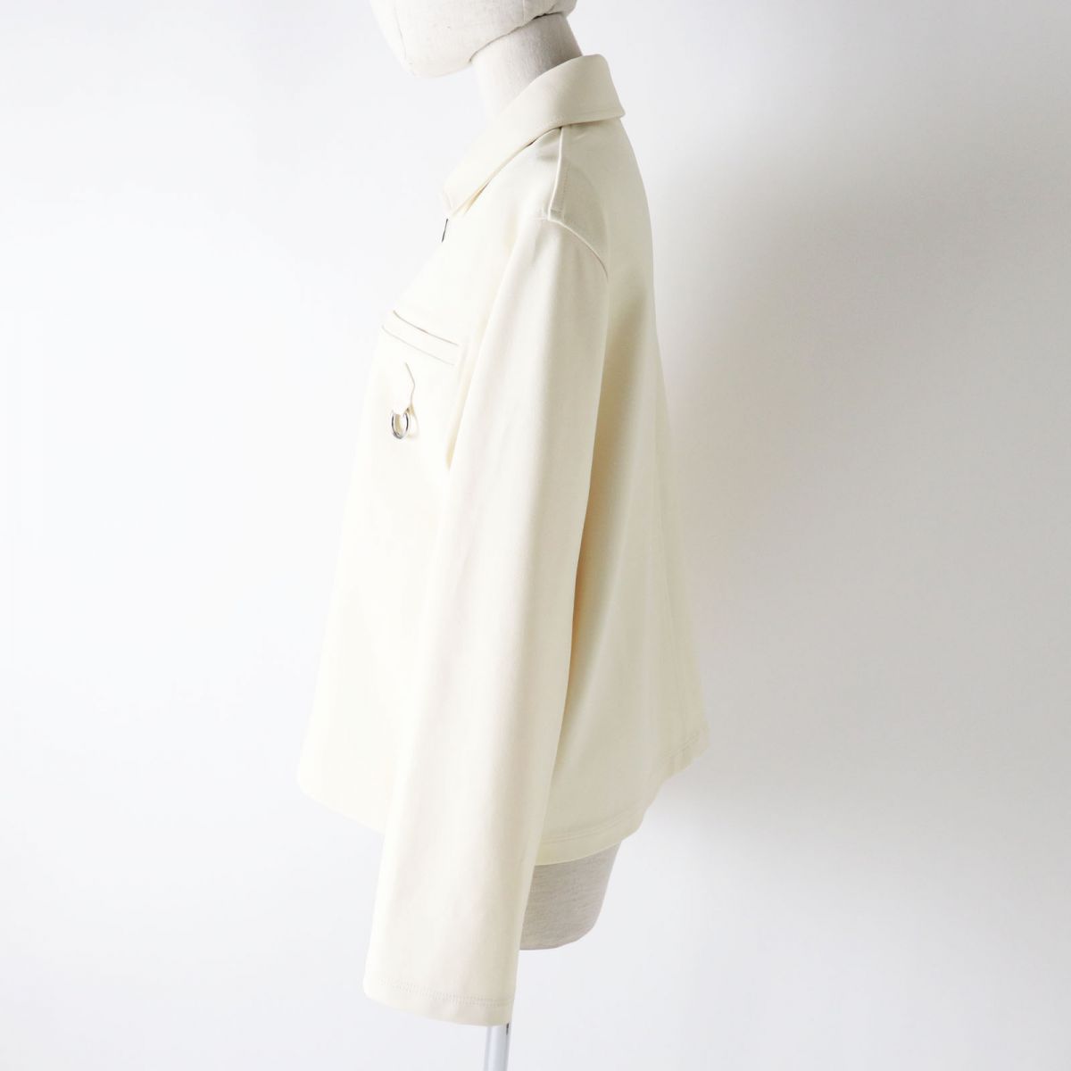 HERMES Jacket Main: 93% rayon, Main: 7% polyurethane, Lining: 65% rayon, Lining: 35% silk Ivory Women 36