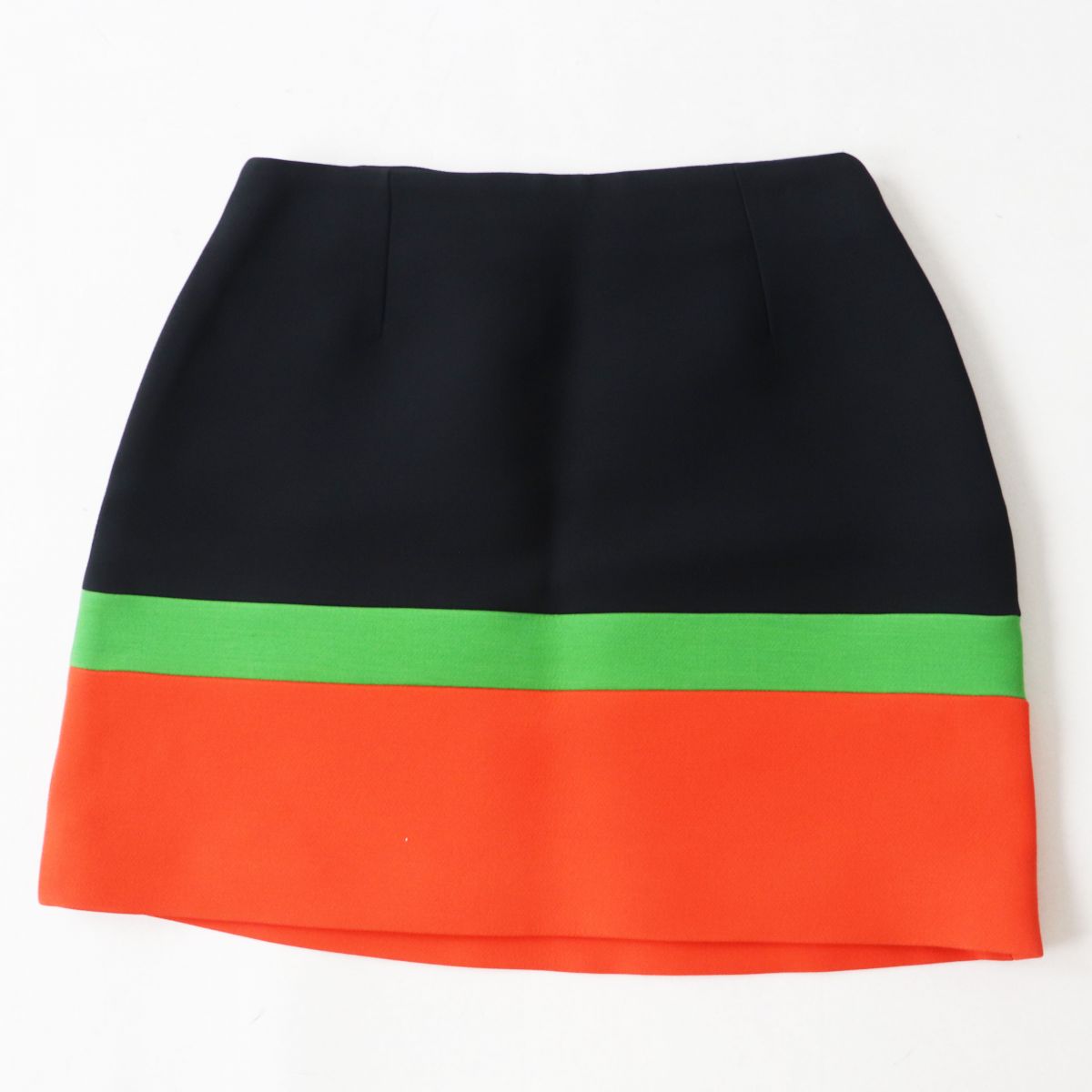 Christian Dior skirt Outer: 85% wool, Outer: 15% silk, Lining: 100% silk Black x Green x Orange Women 42