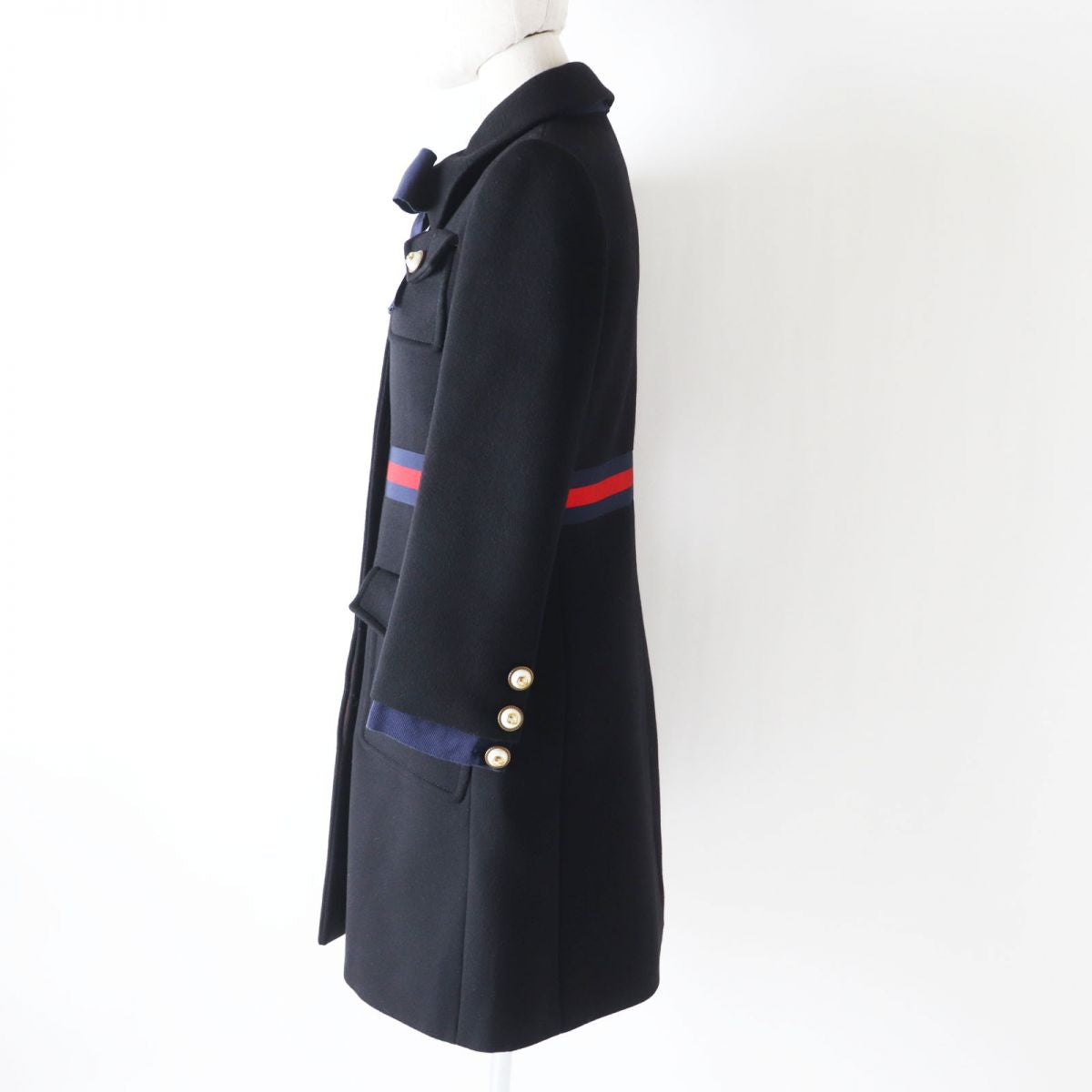GUCCI coat Outer: 100% wool, part: 58% viscose (rayon), part: 38% cotton, part: 4% polyester, part: 50% cotton black Women 40